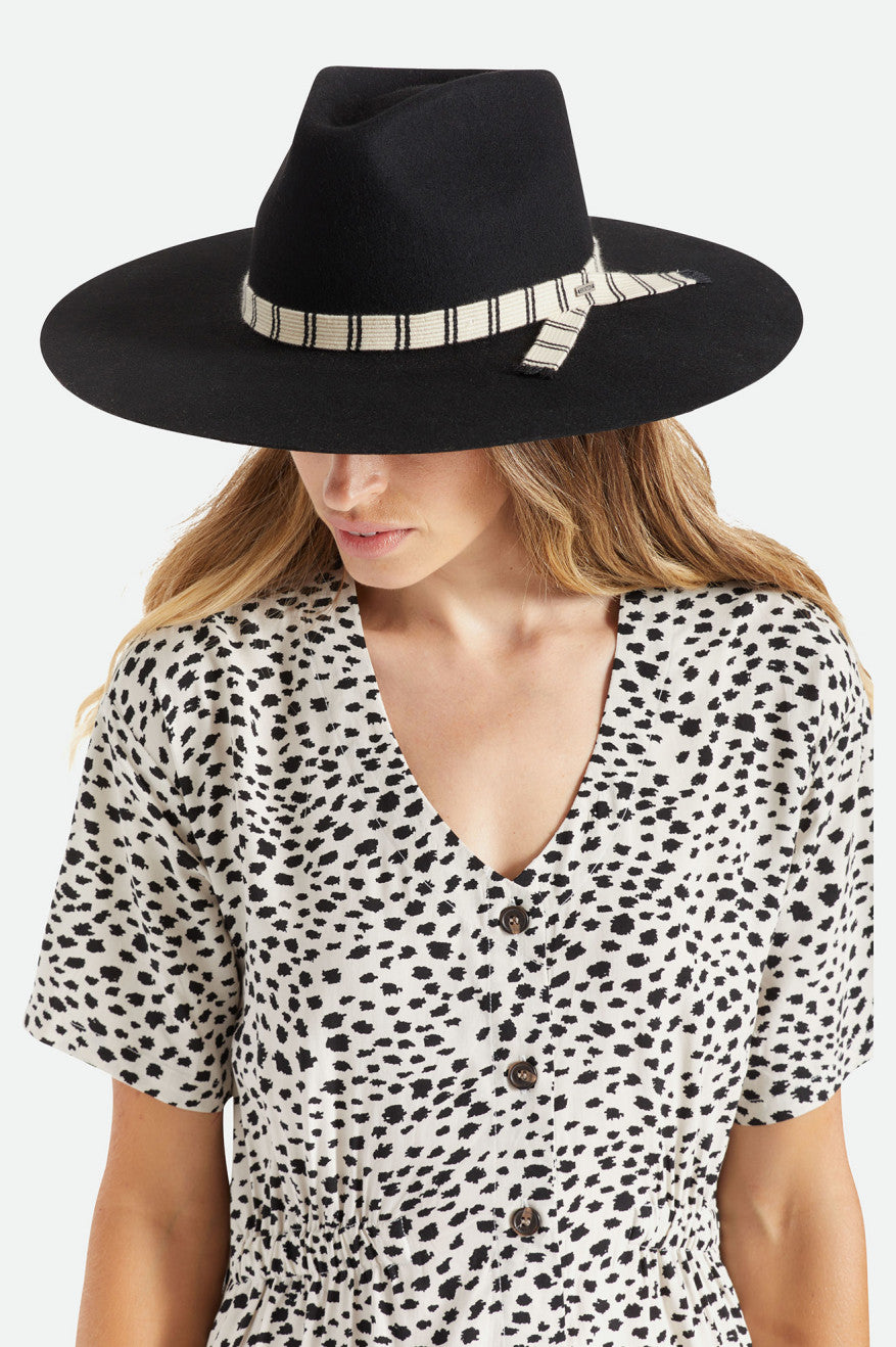 Fedoras Dama Brixton Leigh Felt Fedora Negrii | LATFR7309