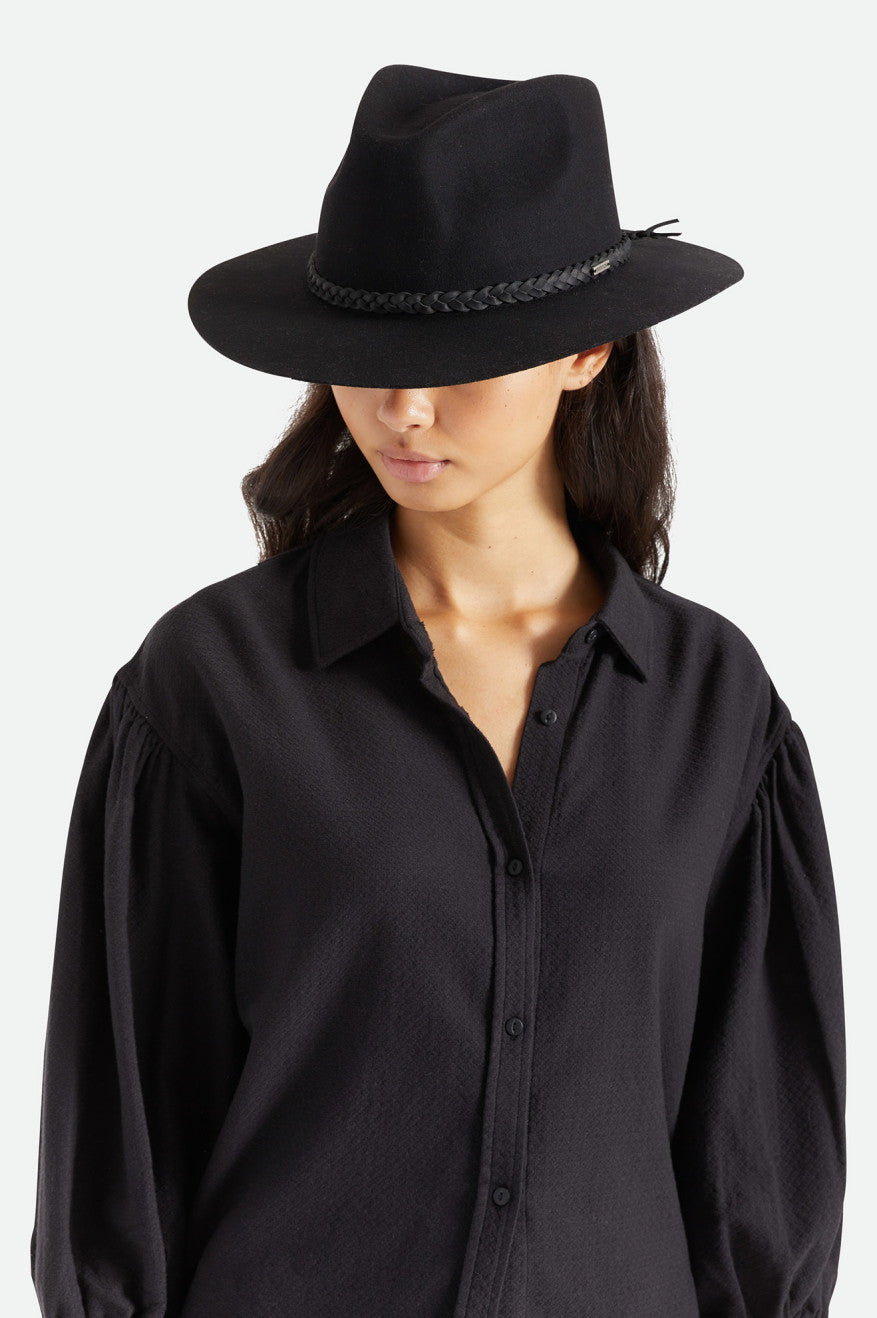 Fedoras Dama Brixton Messer Western Fedora Negrii | RQKBG1987