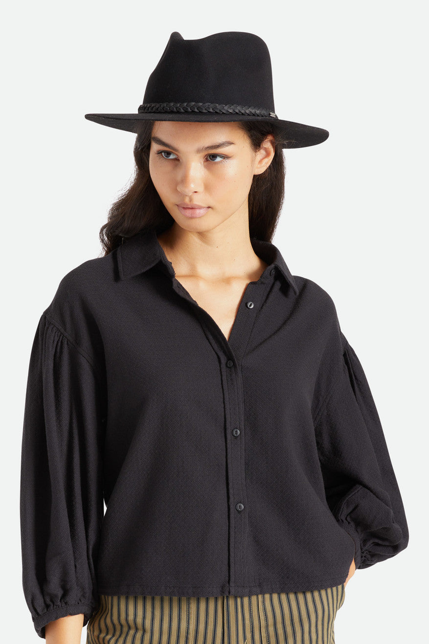 Fedoras Dama Brixton Messer Western Fedora Negrii | RQKBG1987