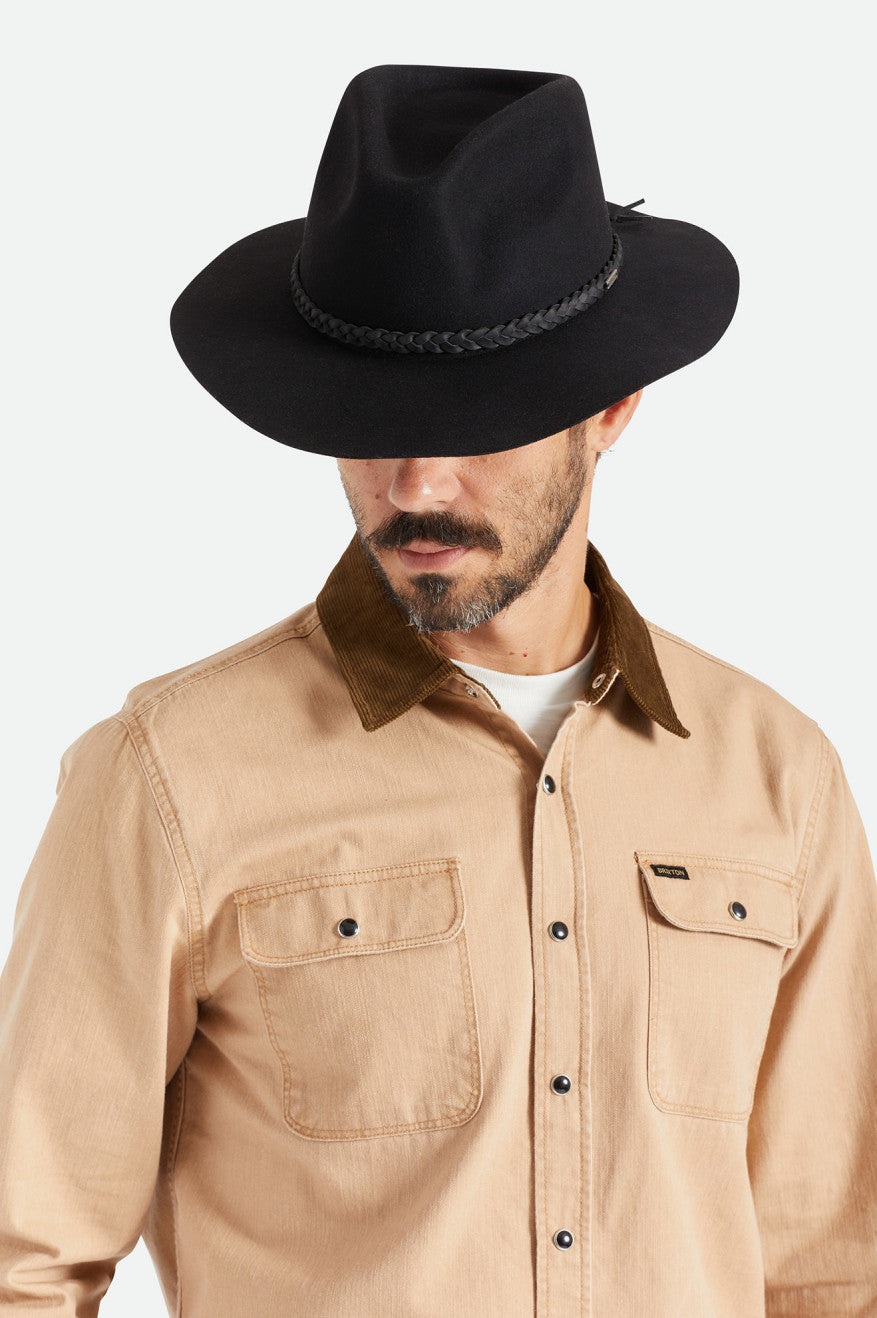 Fedoras Dama Brixton Messer Western Fedora Negrii | RQKBG1987