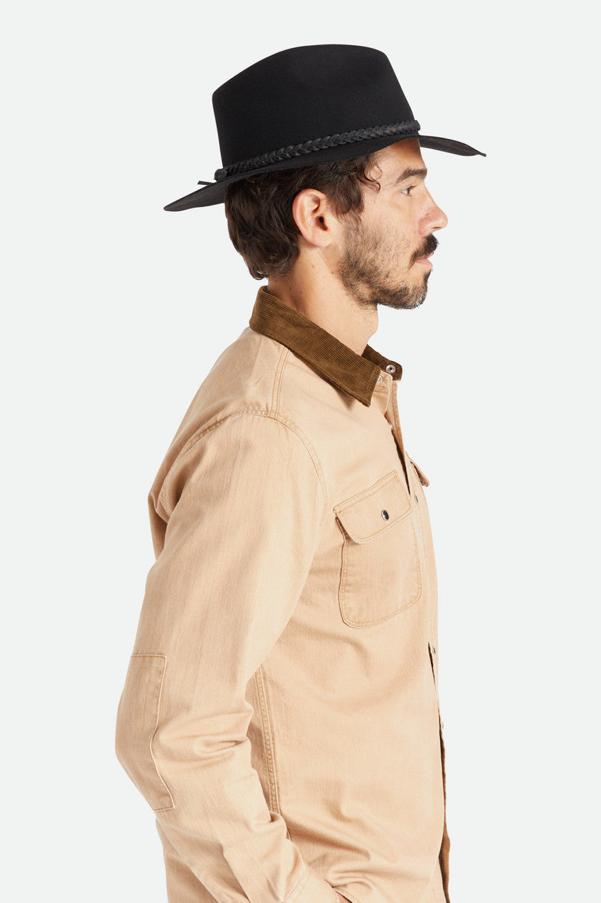 Fedoras Dama Brixton Messer Western Fedora Negrii | RQKBG1987