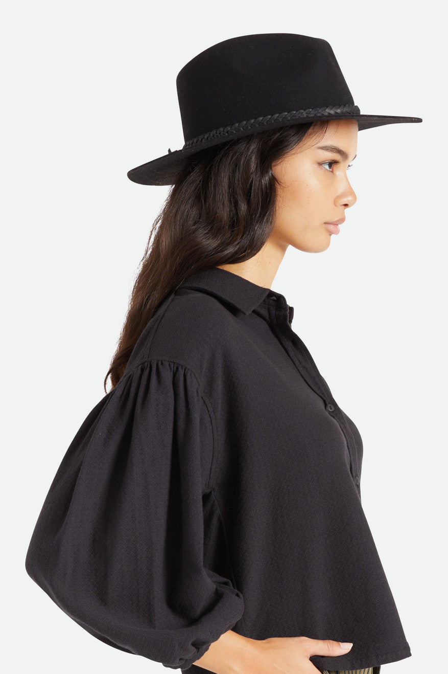 Fedoras Dama Brixton Messer Western Fedora Negrii | RQKBG1987