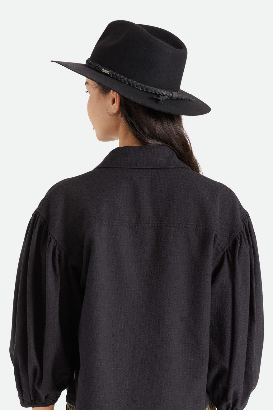 Fedoras Dama Brixton Messer Western Fedora Negrii | RQKBG1987