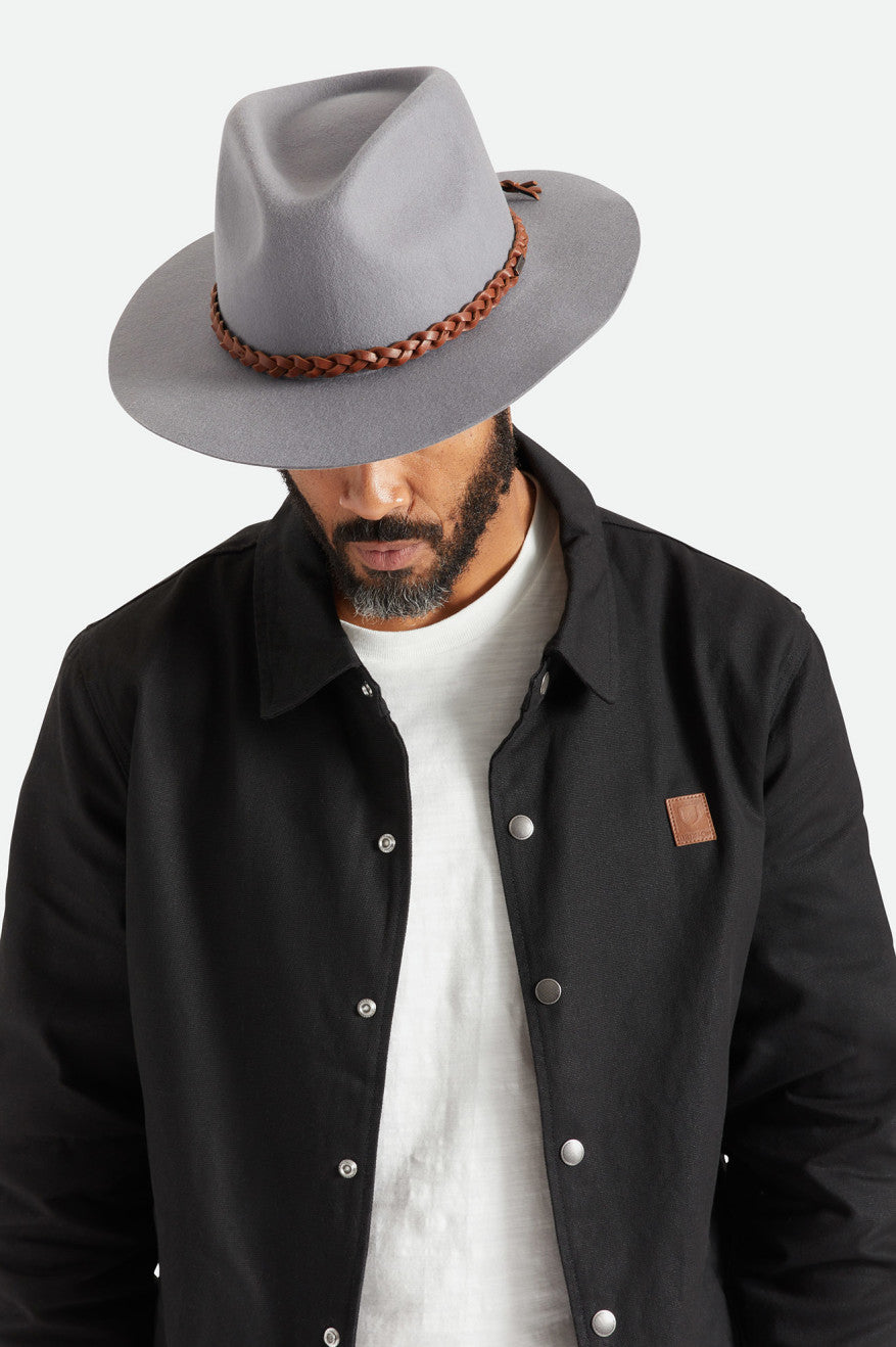 Fedoras Dama Brixton Messer Western Fedora Gri | SVCUA8736