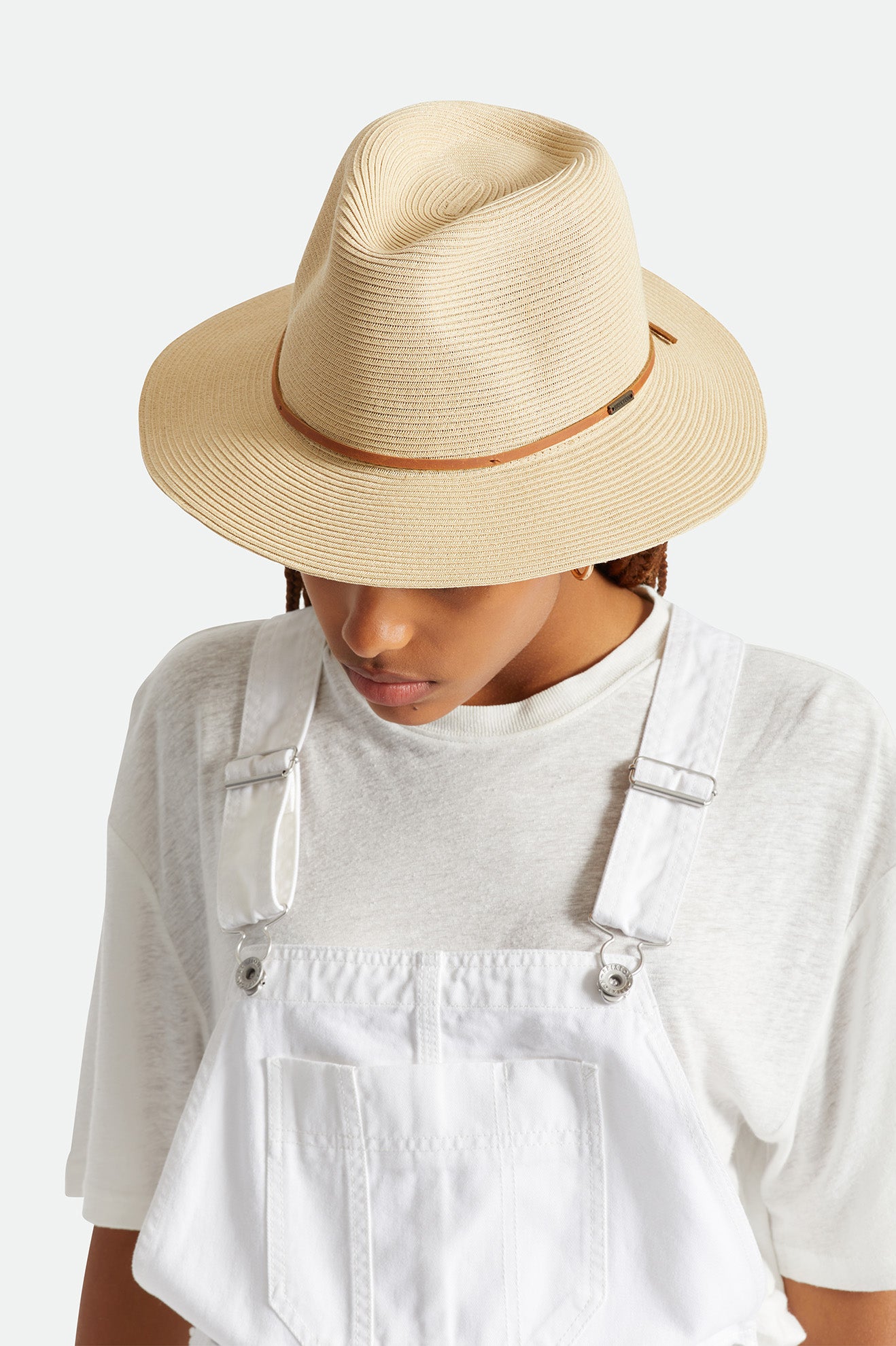 Fedoras Dama Brixton Wesley Straw Packable Fedora Maro | QHEDM8295