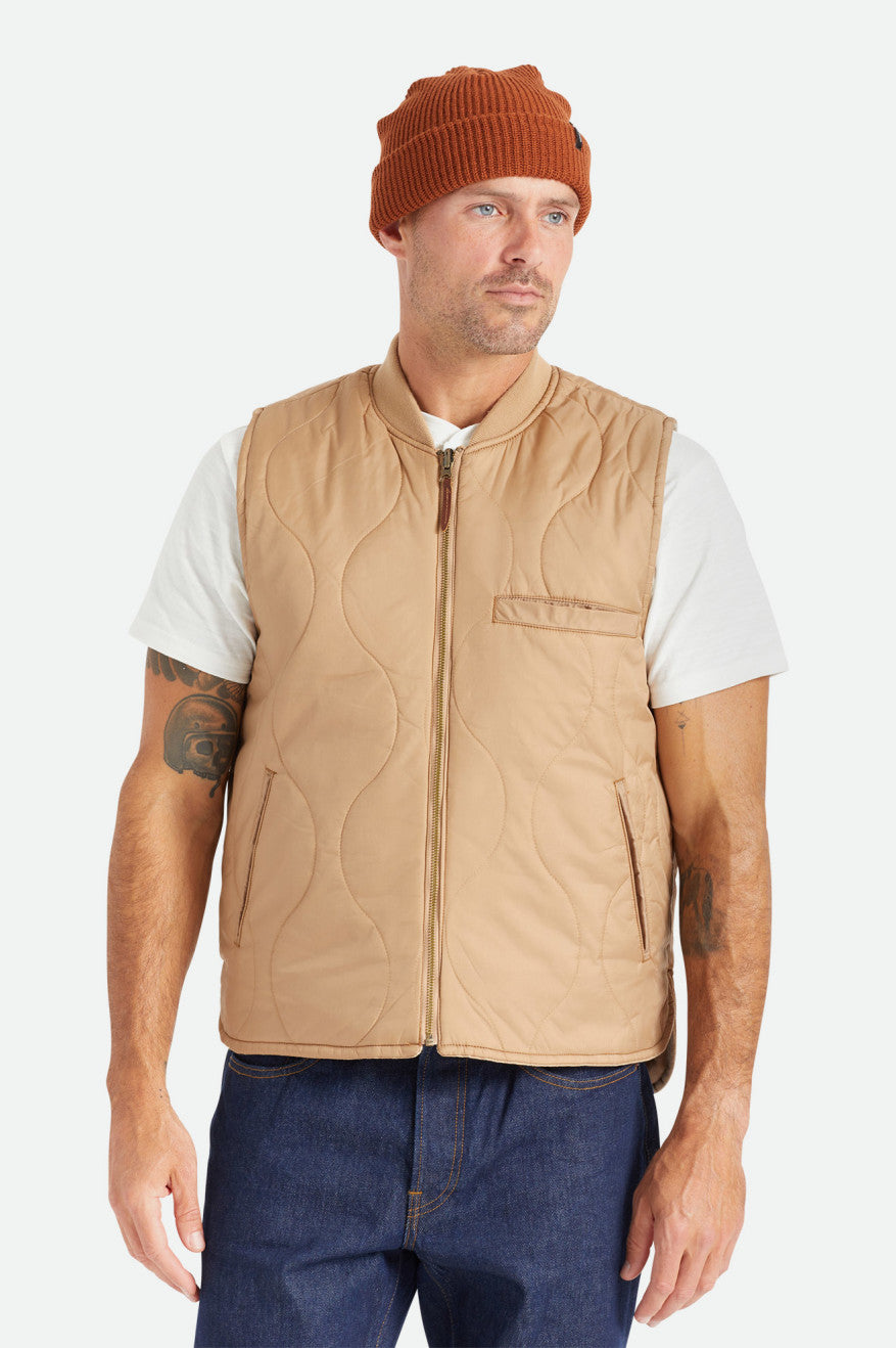 Geaca Barbati Brixton Abraham Reversible Vest Bej | UWPEY0768