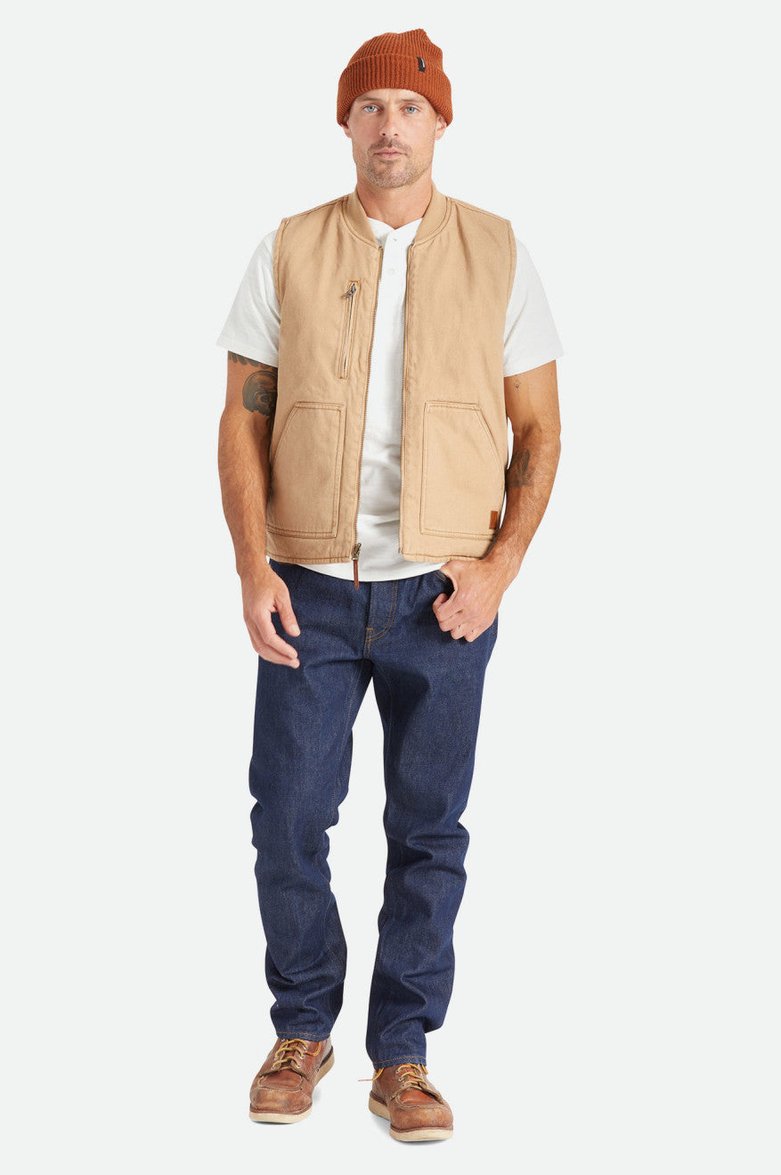 Geaca Barbati Brixton Abraham Reversible Vest Bej | UWPEY0768