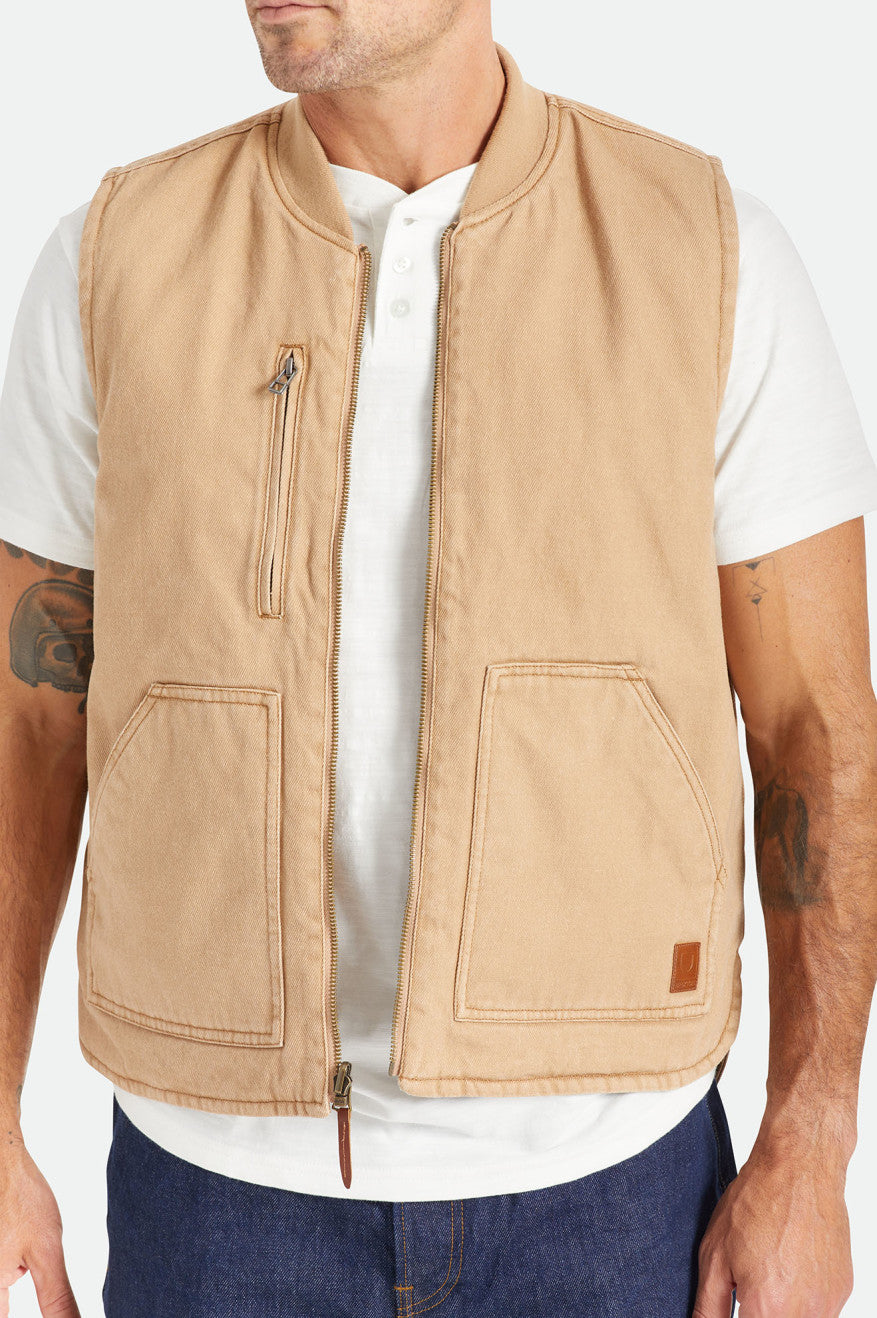 Geaca Barbati Brixton Abraham Reversible Vest Bej | UWPEY0768