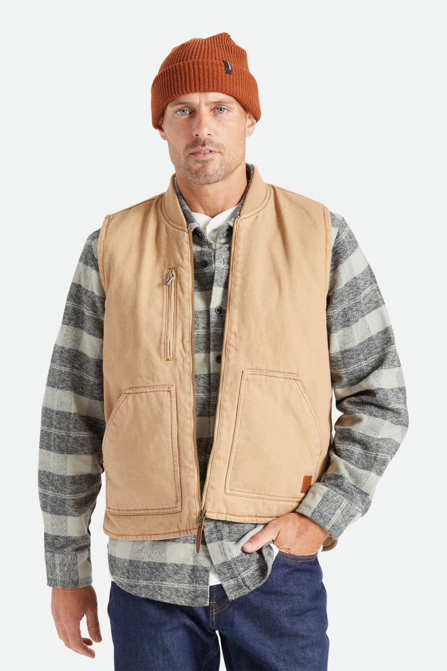 Geaca Barbati Brixton Abraham Reversible Vest Bej | UWPEY0768