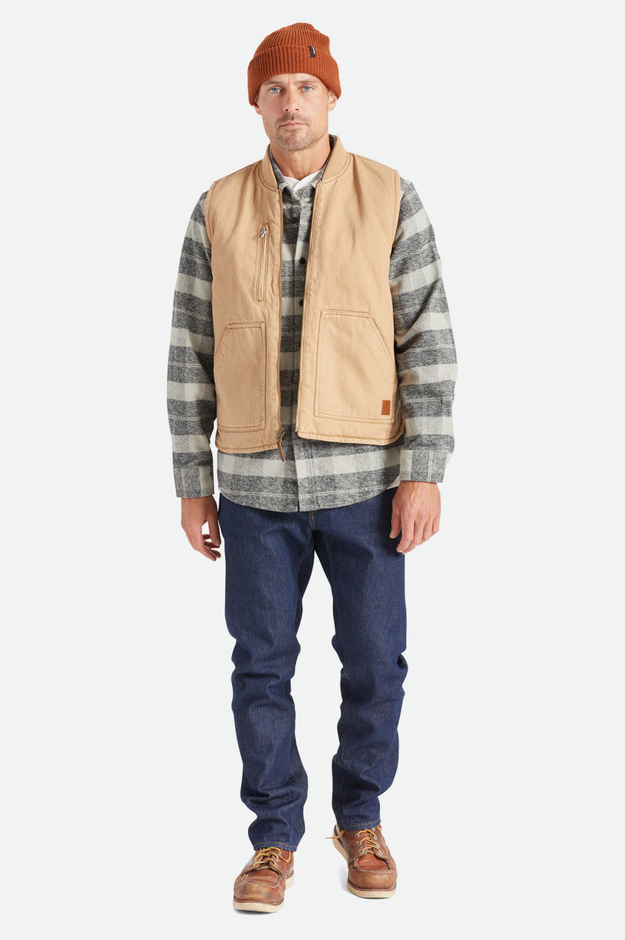 Geaca Barbati Brixton Abraham Reversible Vest Bej | UWPEY0768