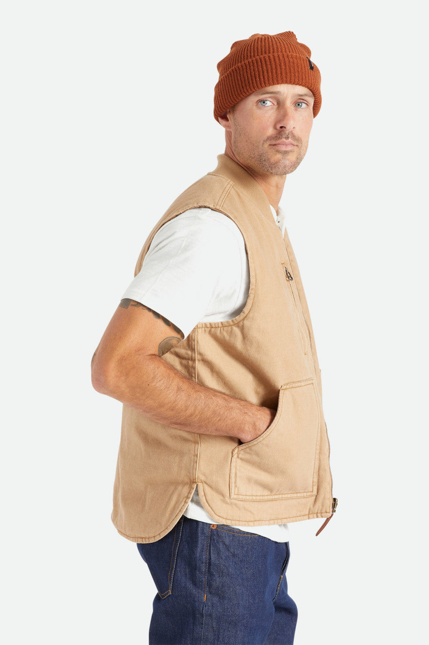 Geaca Barbati Brixton Abraham Reversible Vest Bej | UWPEY0768