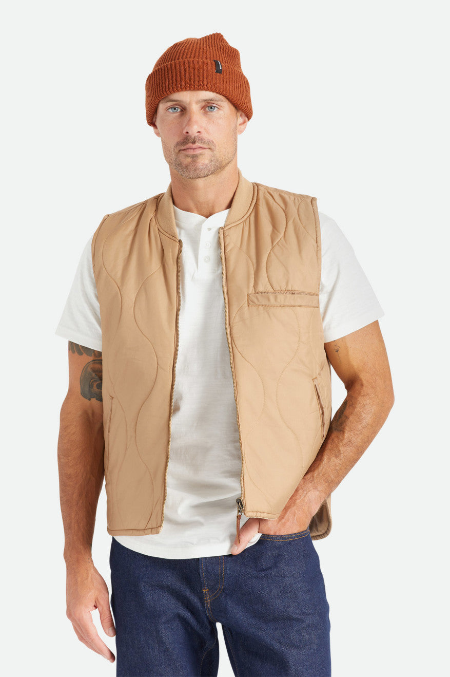 Geaca Barbati Brixton Abraham Reversible Vest Bej | UWPEY0768