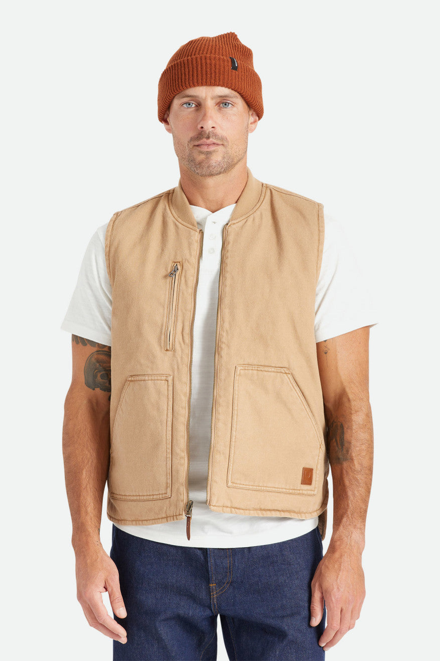 Geaca Barbati Brixton Abraham Reversible Vest Bej | UWPEY0768