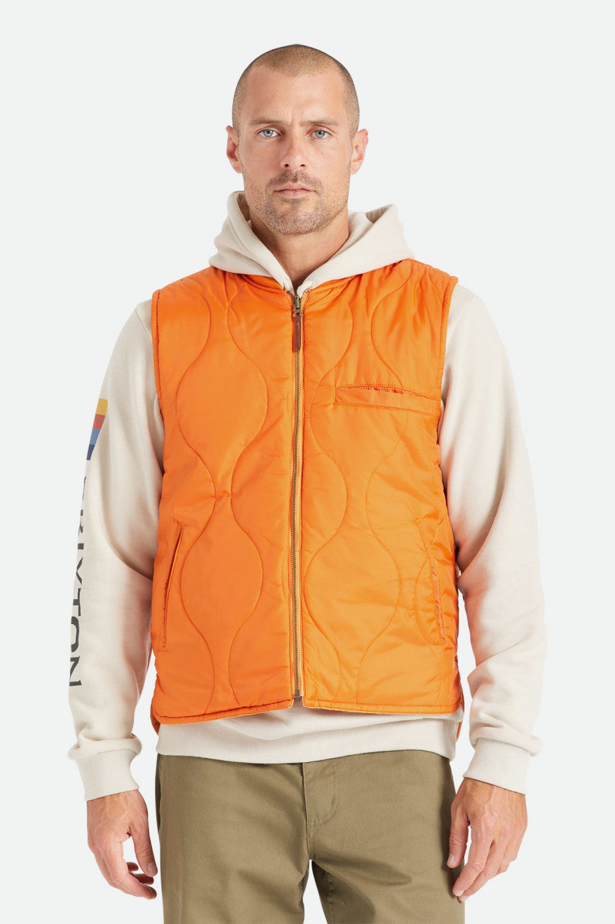 Geaca Barbati Brixton Abraham Reversible Vest Portocalii | UWYVZ4536