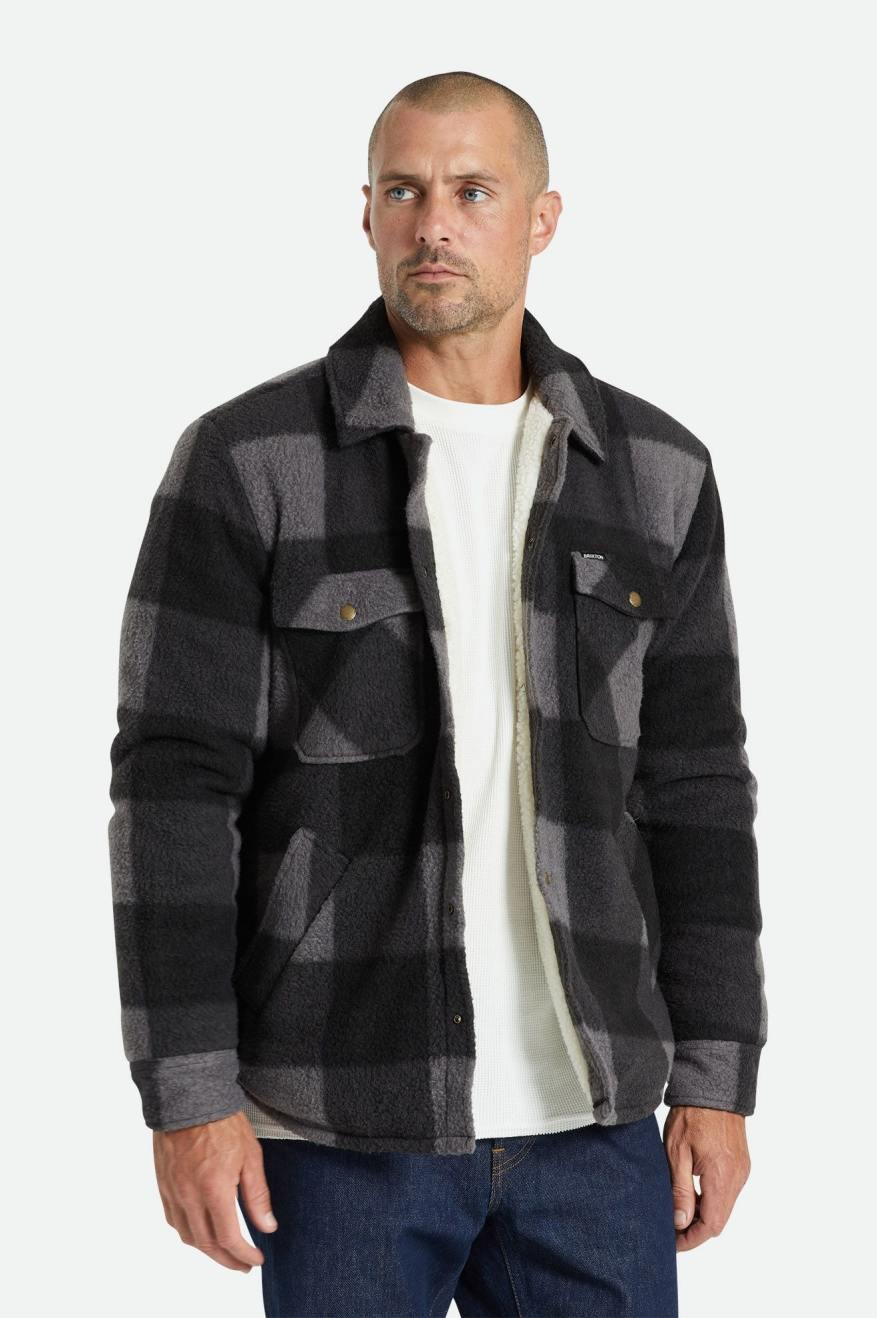 Geaca Barbati Brixton Durham Arctic Stretch Fleece Negrii Gri | LUFKX0683