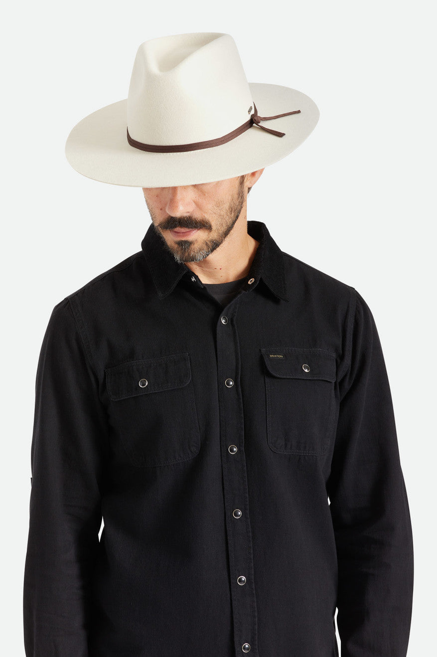 Palarie Barbati Brixton Cohen Cowboy Albi | TMABZ4963