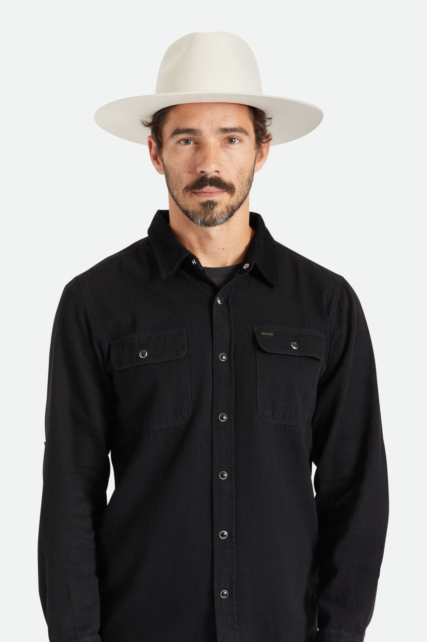 Palarie Barbati Brixton Cohen Cowboy Albi | TMABZ4963