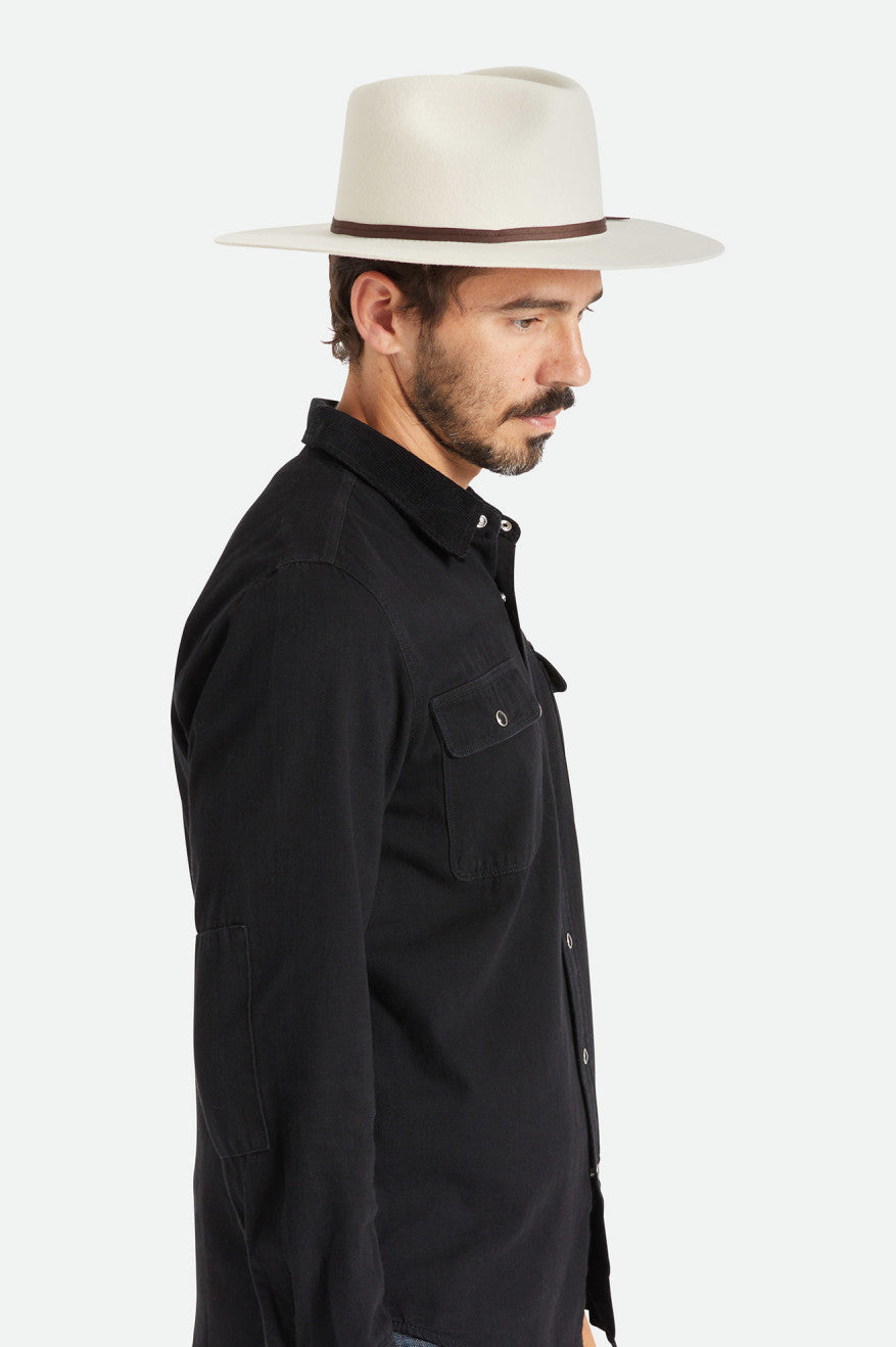 Palarie Barbati Brixton Cohen Cowboy Albi | TMABZ4963