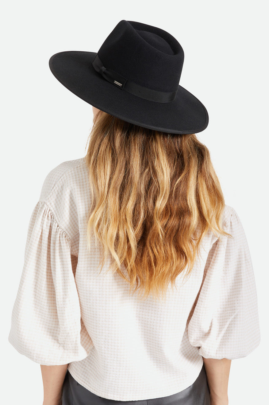 Palarie Dama Brixton Jo Rancher Hat Negrii | YUVOC0629