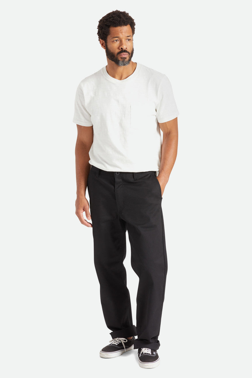 Pantaloni Barbati Brixton Choice Chino Relaxed Negrii | ZXIDU0429