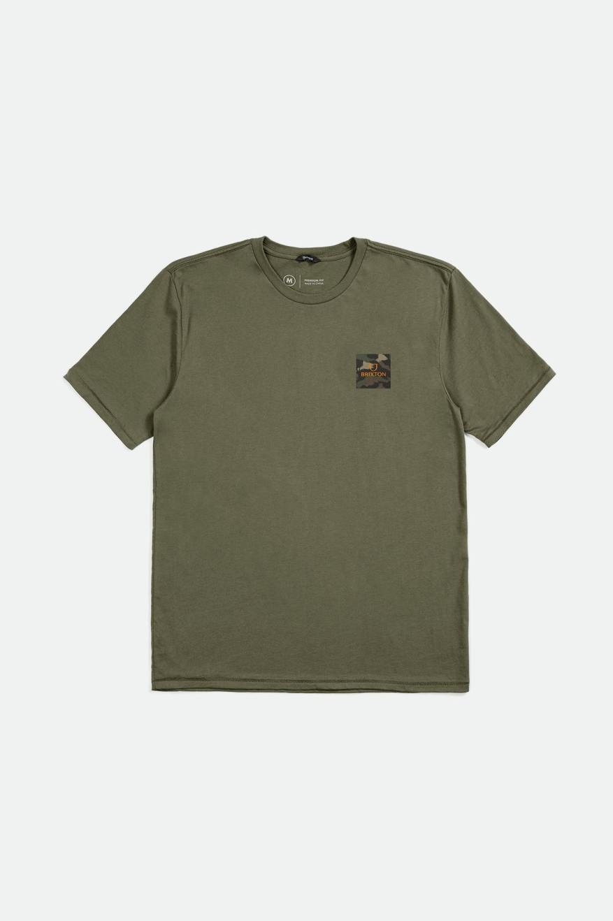 Topuri Barbati Brixton Alpha Block S/S Tailored Masline Verzi Portocalii Camuflaj | KSDZC3045