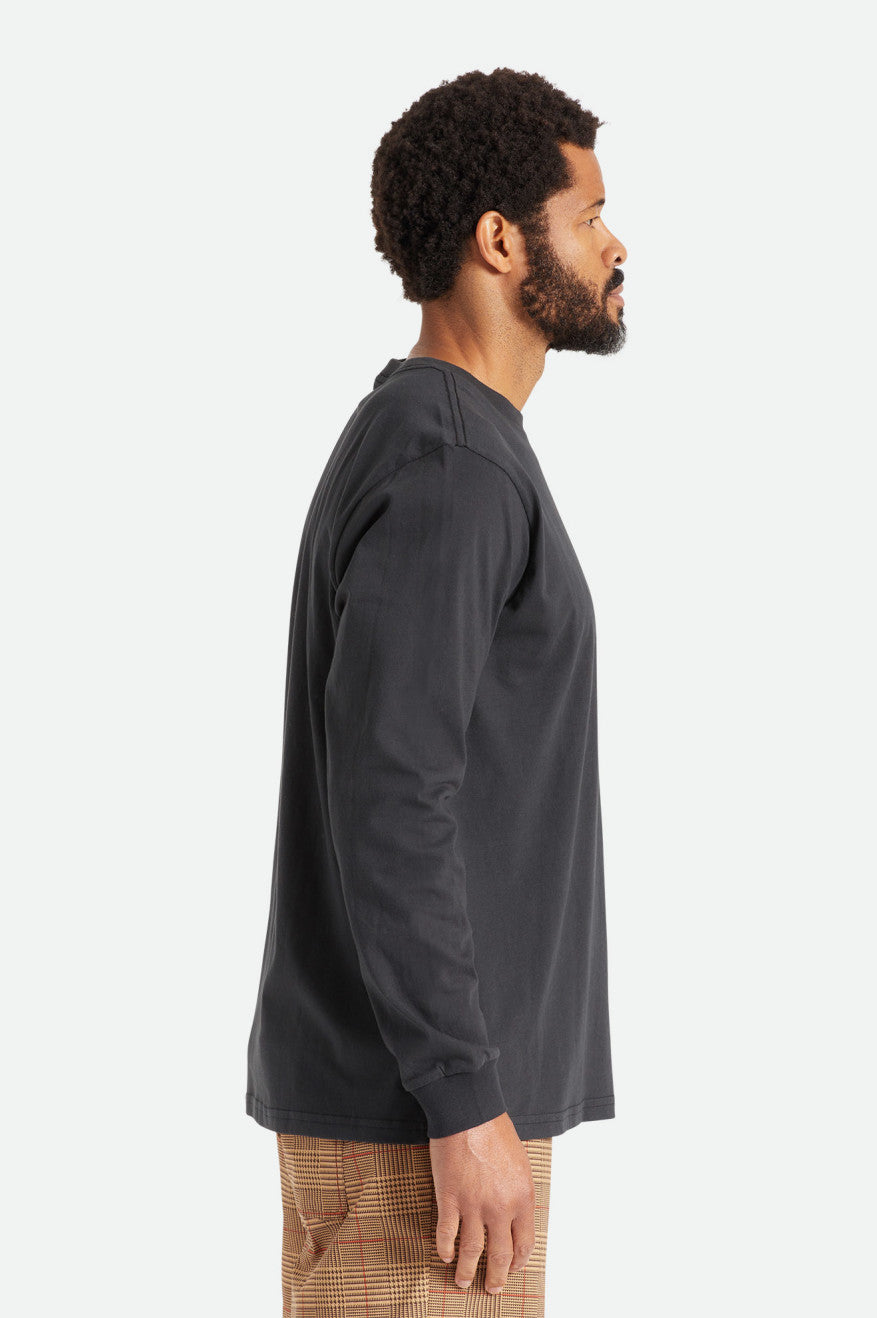 Topuri Barbati Brixton Basic L/S Pocket Negrii | GIMEP4761