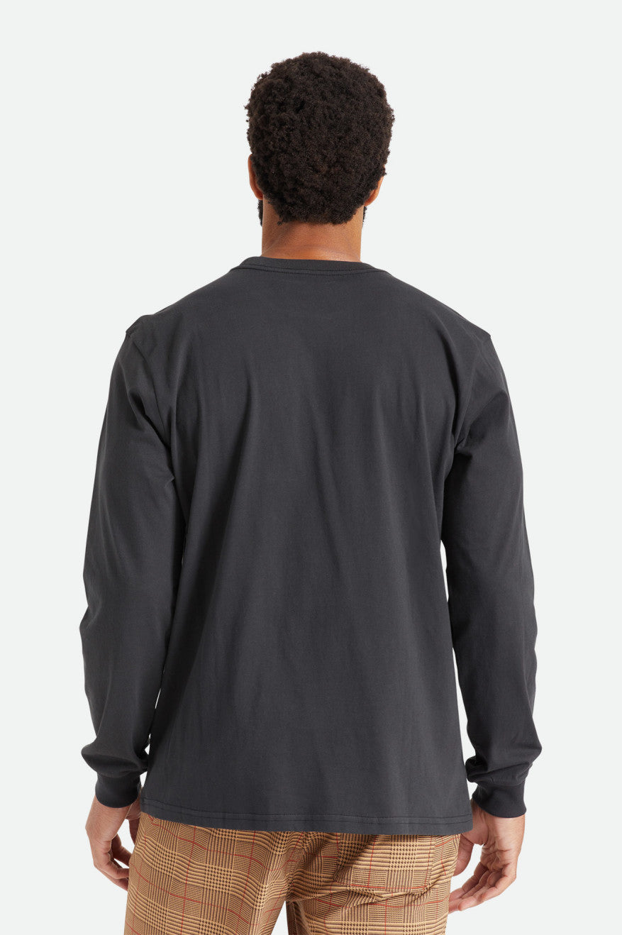 Topuri Barbati Brixton Basic L/S Pocket Negrii | GIMEP4761