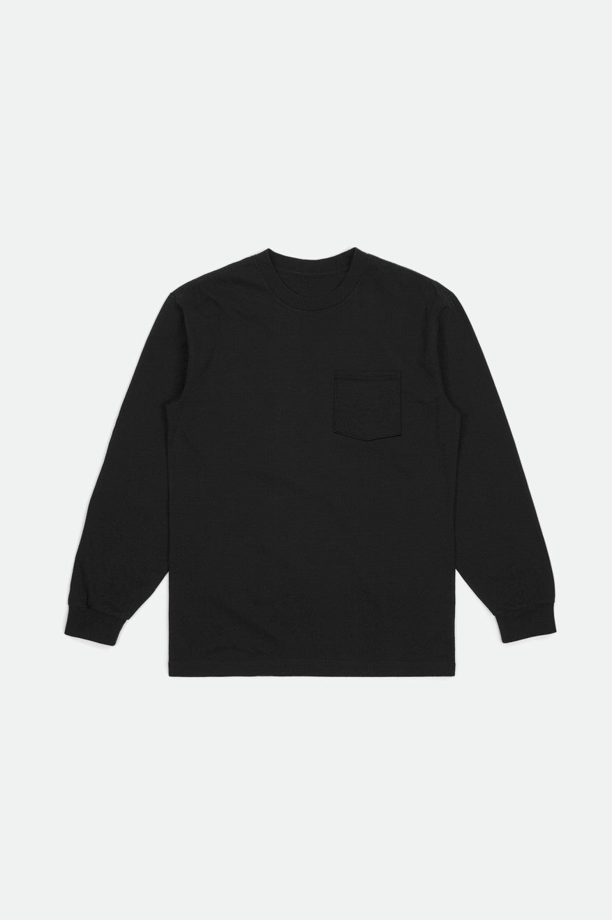 Topuri Barbati Brixton Basic L/S Pocket Negrii | GIMEP4761