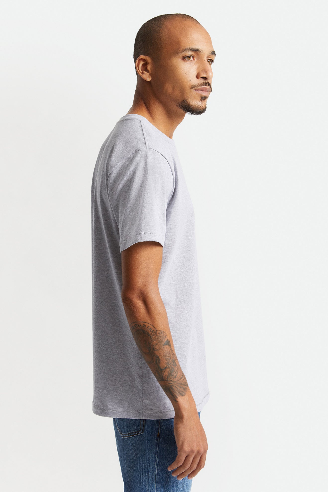 Topuri Barbati Brixton Basic S/S Tailored Gri | BRYVW8614