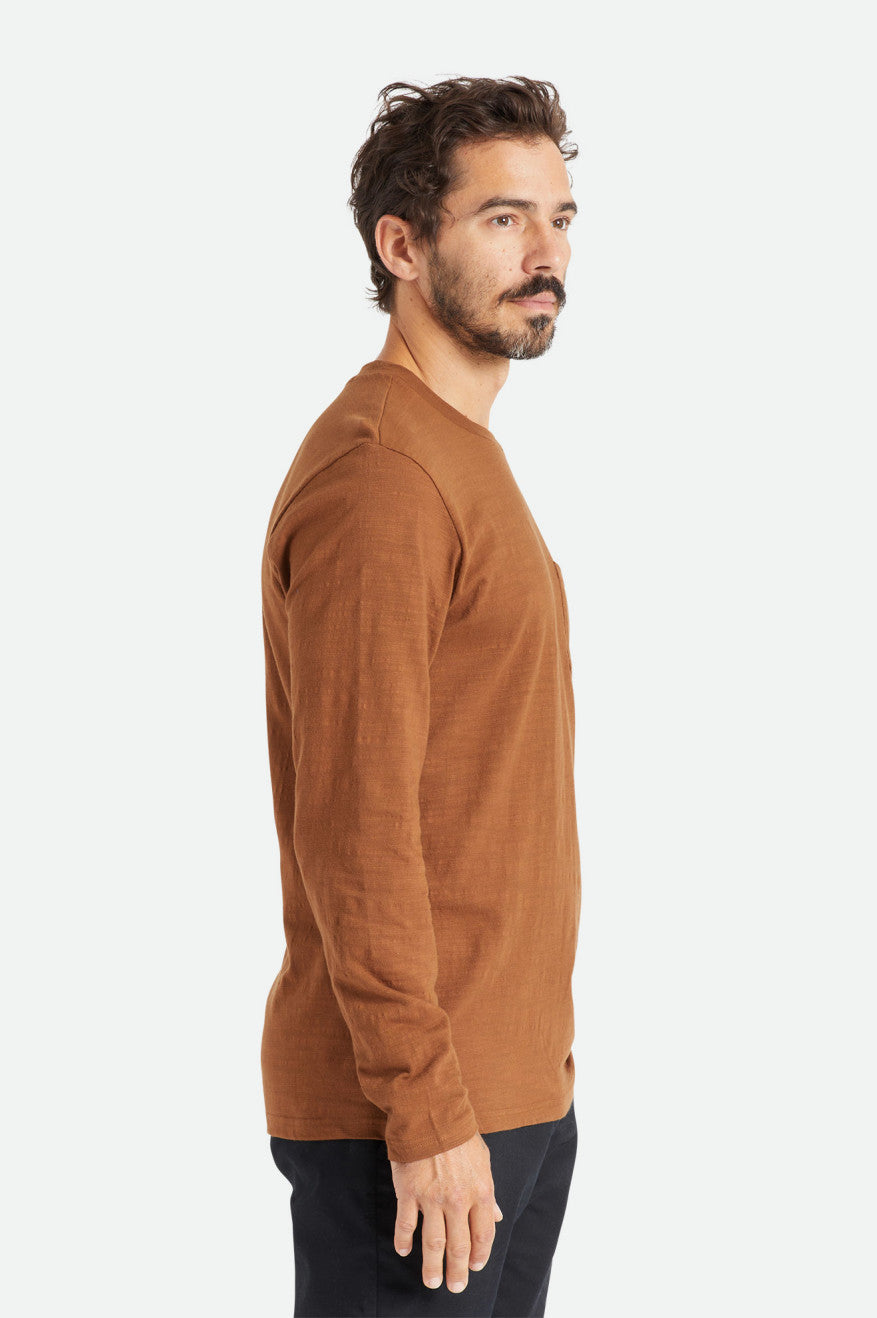 Topuri Barbati Brixton Basic Slub L/S Pocket Maro | TYNOS3471