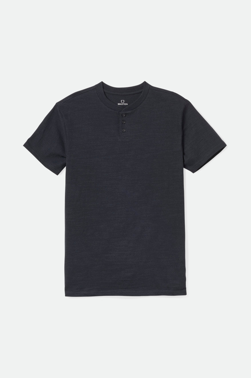 Topuri Barbati Brixton Basic Slub S/S Henley Negrii | DVPEW4726