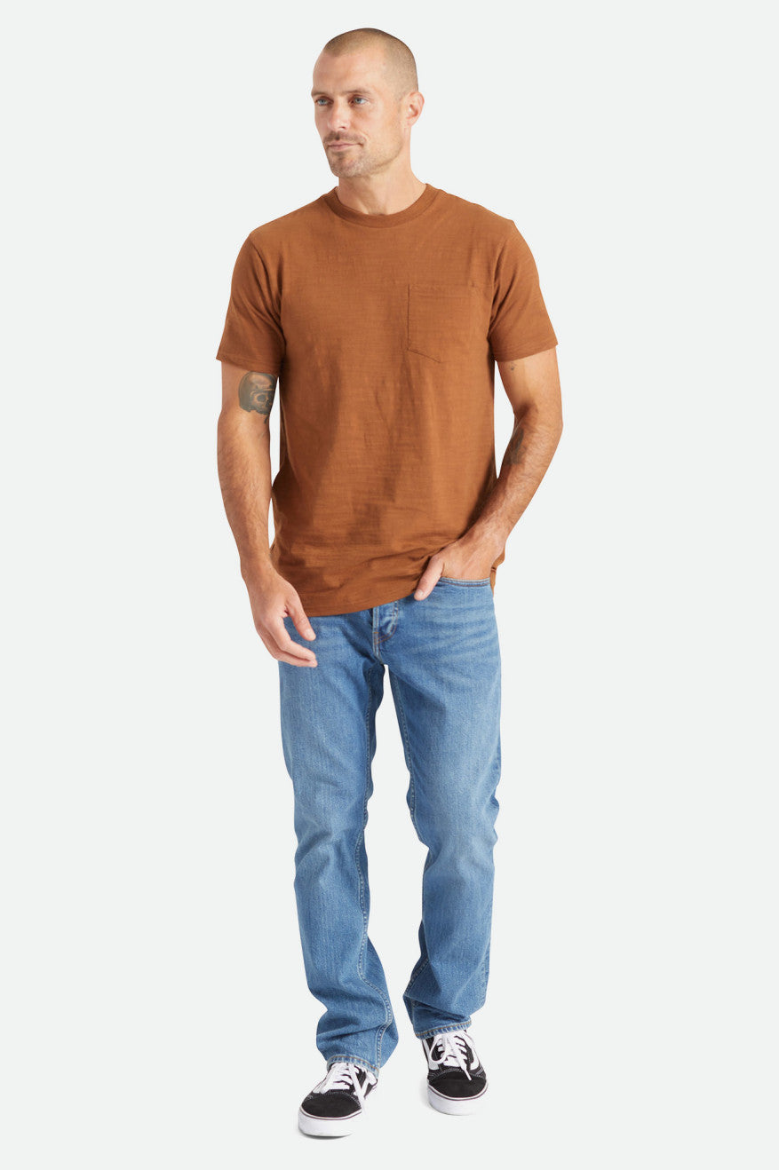 Topuri Barbati Brixton Basic Slub S/S Pocket Maro | HMZCS4795