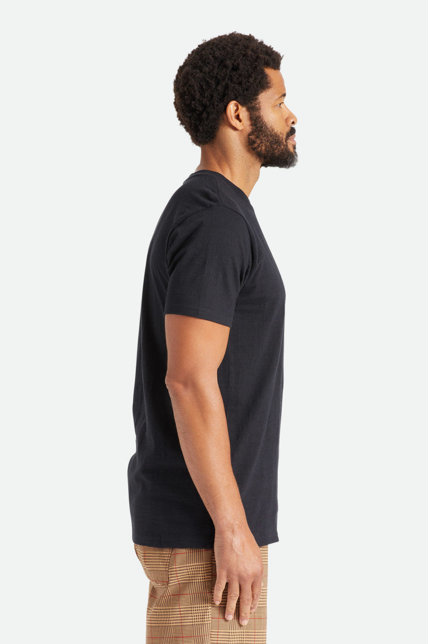 Topuri Barbati Brixton Basic Slub S/S Pocket Negrii | WUHLX8026