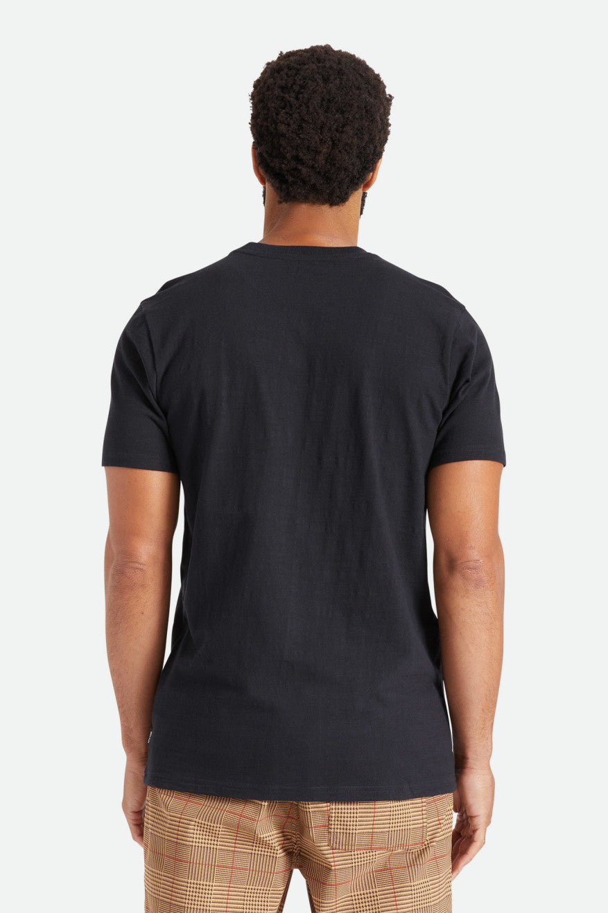 Topuri Barbati Brixton Basic Slub S/S Pocket Negrii | WUHLX8026