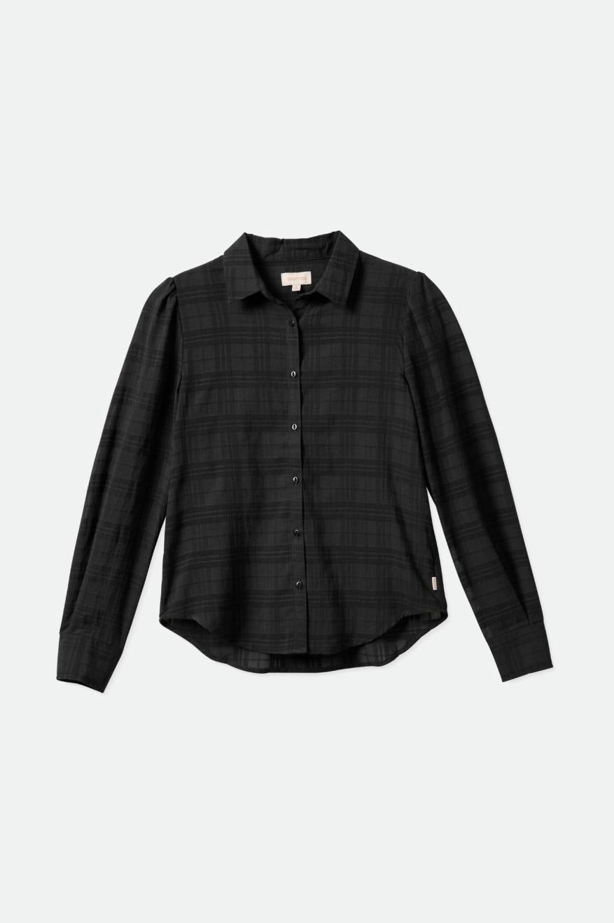 Topuri Dama Brixton Leon L/S Woven Negrii | OCXRV7038