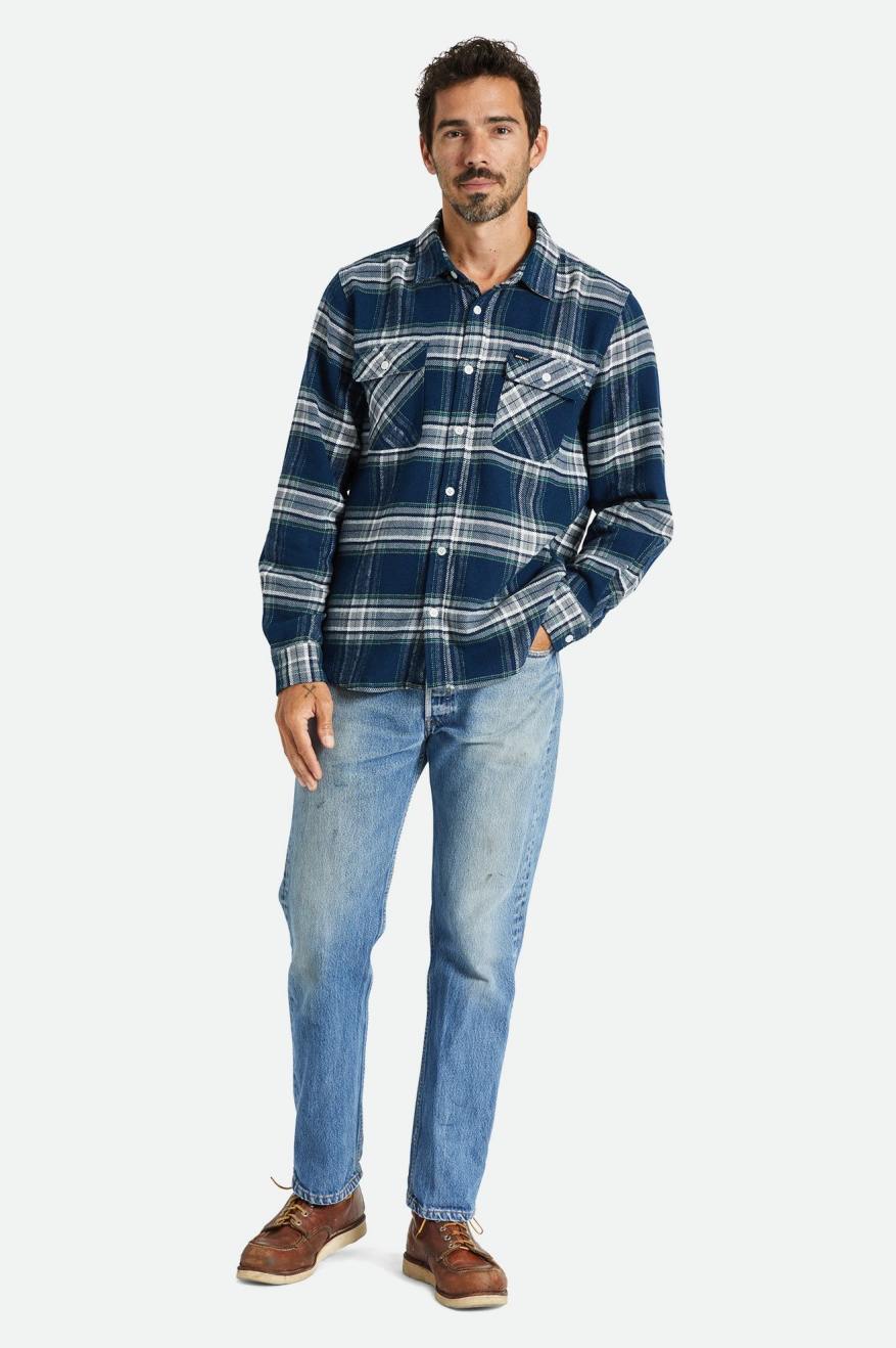 Topuri De Flanel Barbati Brixton Bowery L/S Gri | AOBWQ3406