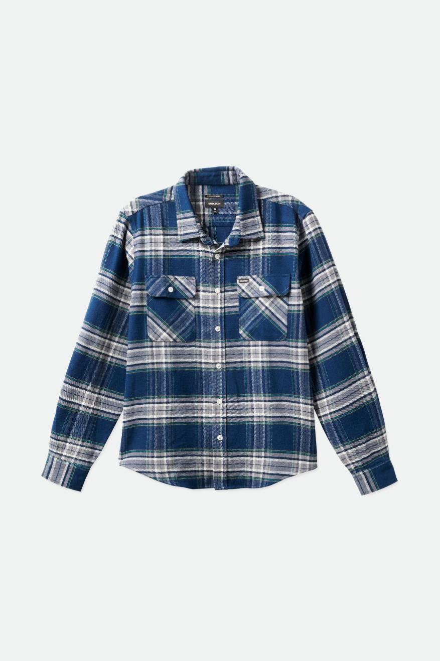 Topuri De Flanel Barbati Brixton Bowery L/S Gri | AOBWQ3406