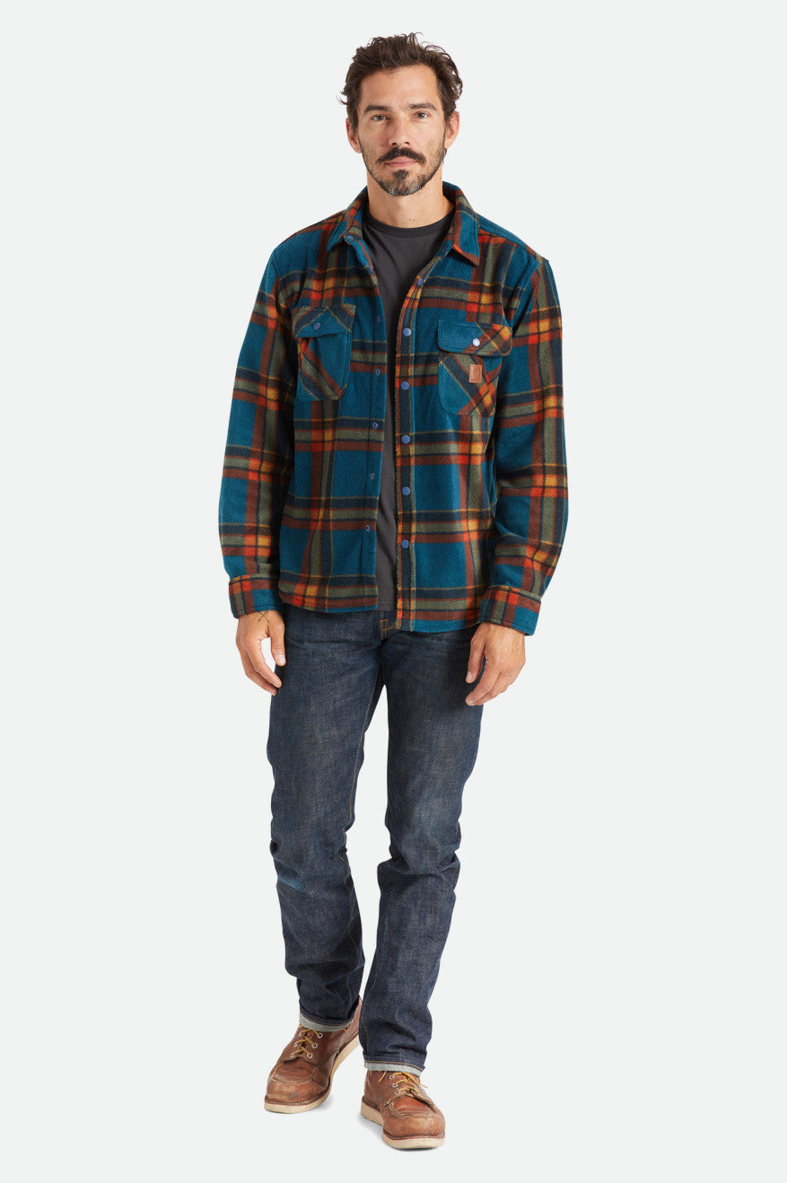 Topuri De Flanel Barbati Brixton Bowery L/S Arctic Stretch Fleece Albastri Inchis | ATCVY4269