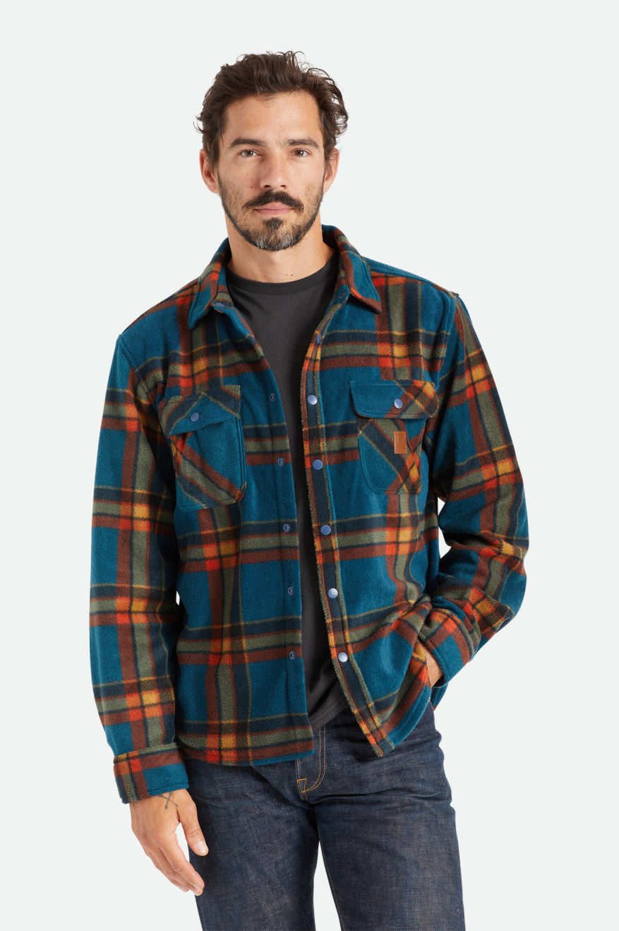 Topuri De Flanel Barbati Brixton Bowery L/S Arctic Stretch Fleece Albastri Inchis | ATCVY4269