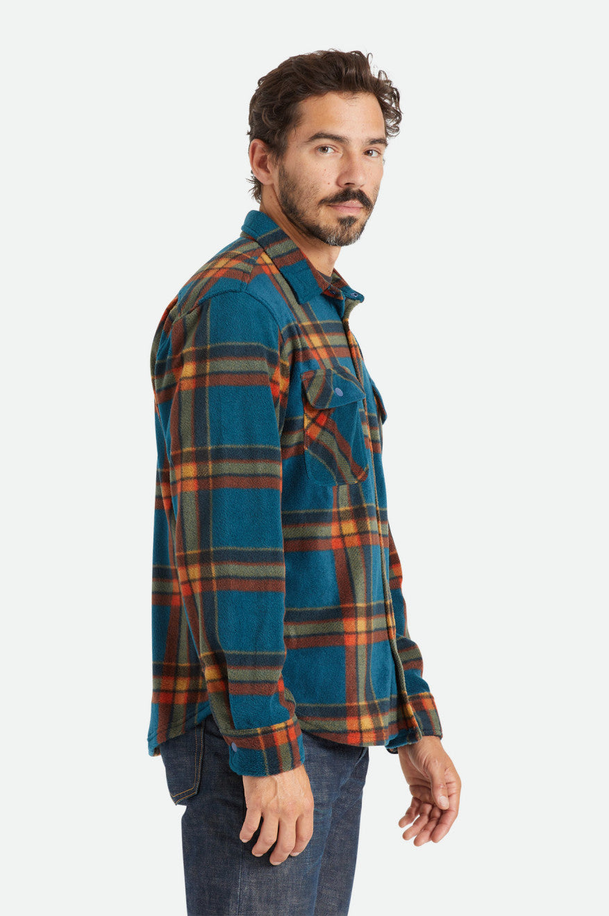 Topuri De Flanel Barbati Brixton Bowery L/S Arctic Stretch Fleece Albastri Inchis | ATCVY4269