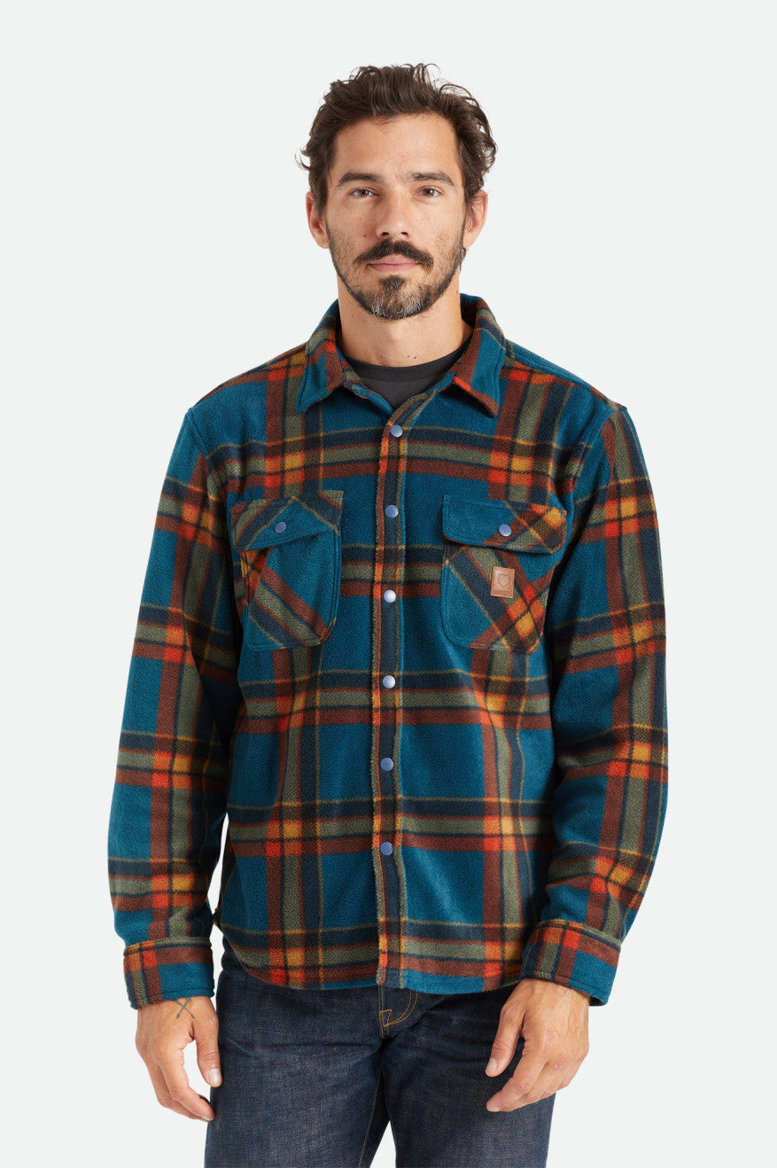 Topuri De Flanel Barbati Brixton Bowery L/S Arctic Stretch Fleece Albastri Inchis | ATCVY4269