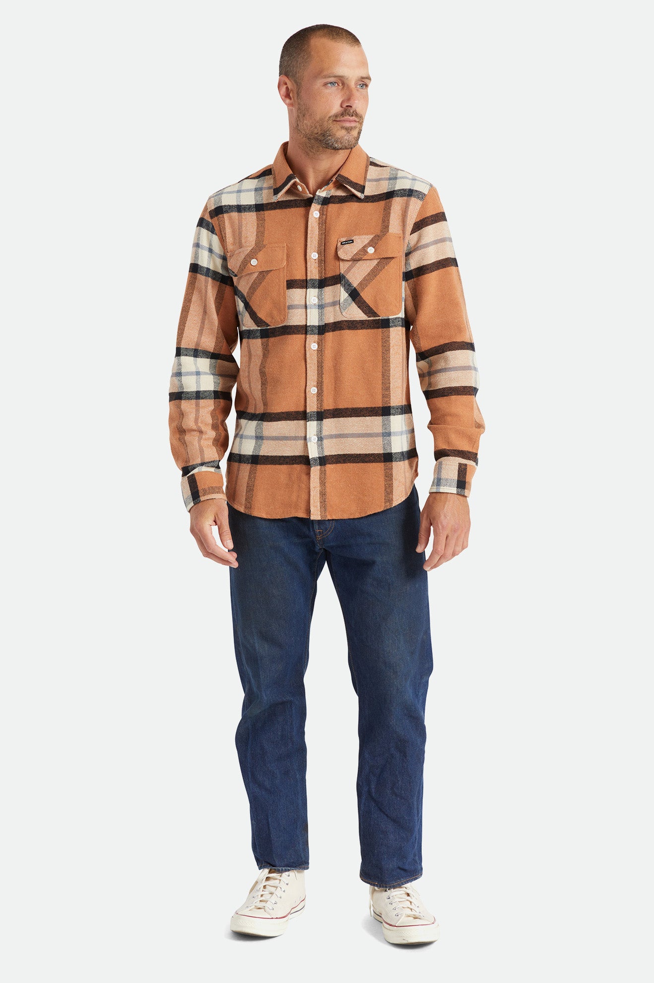 Topuri De Flanel Barbati Brixton Bowery L/S Bej | DBXGU2971