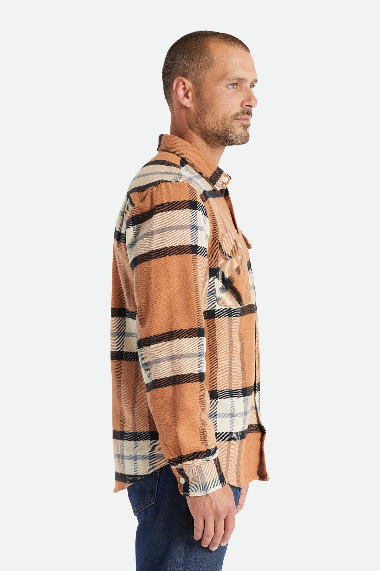 Topuri De Flanel Barbati Brixton Bowery L/S Bej | DBXGU2971