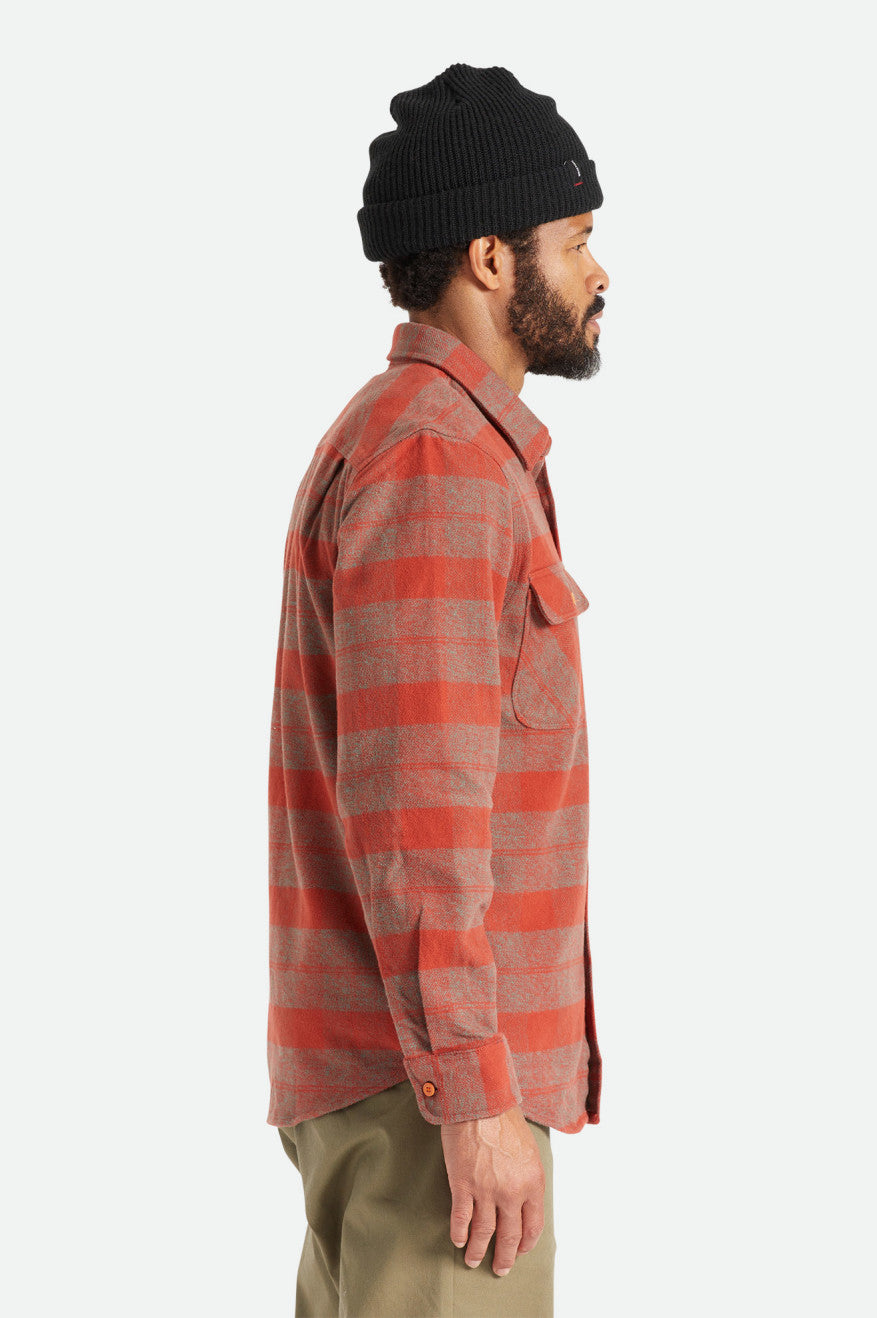 Topuri De Flanel Barbati Brixton Bowery Heavy Weight L/S Rosii | DSKQC5143