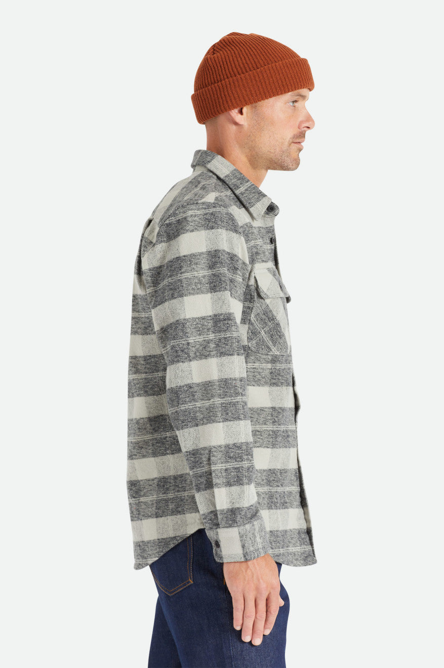 Topuri De Flanel Barbati Brixton Bowery Heavy Weight L/S Negrii Gri | FWQPC5947