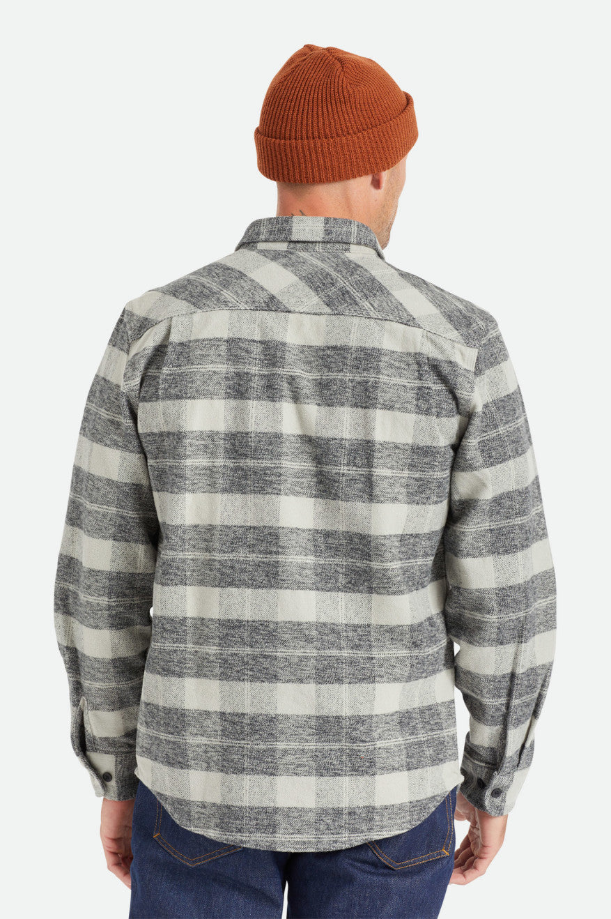 Topuri De Flanel Barbati Brixton Bowery Heavy Weight L/S Negrii Gri | FWQPC5947