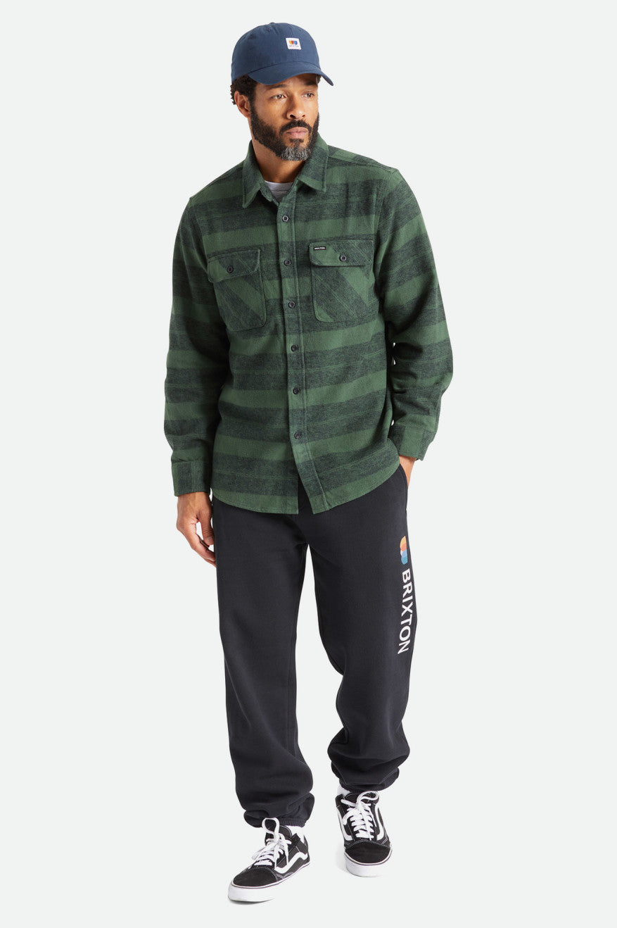 Topuri De Flanel Barbati Brixton Bowery Heavy Weight L/S Verzi | ISVNT5142