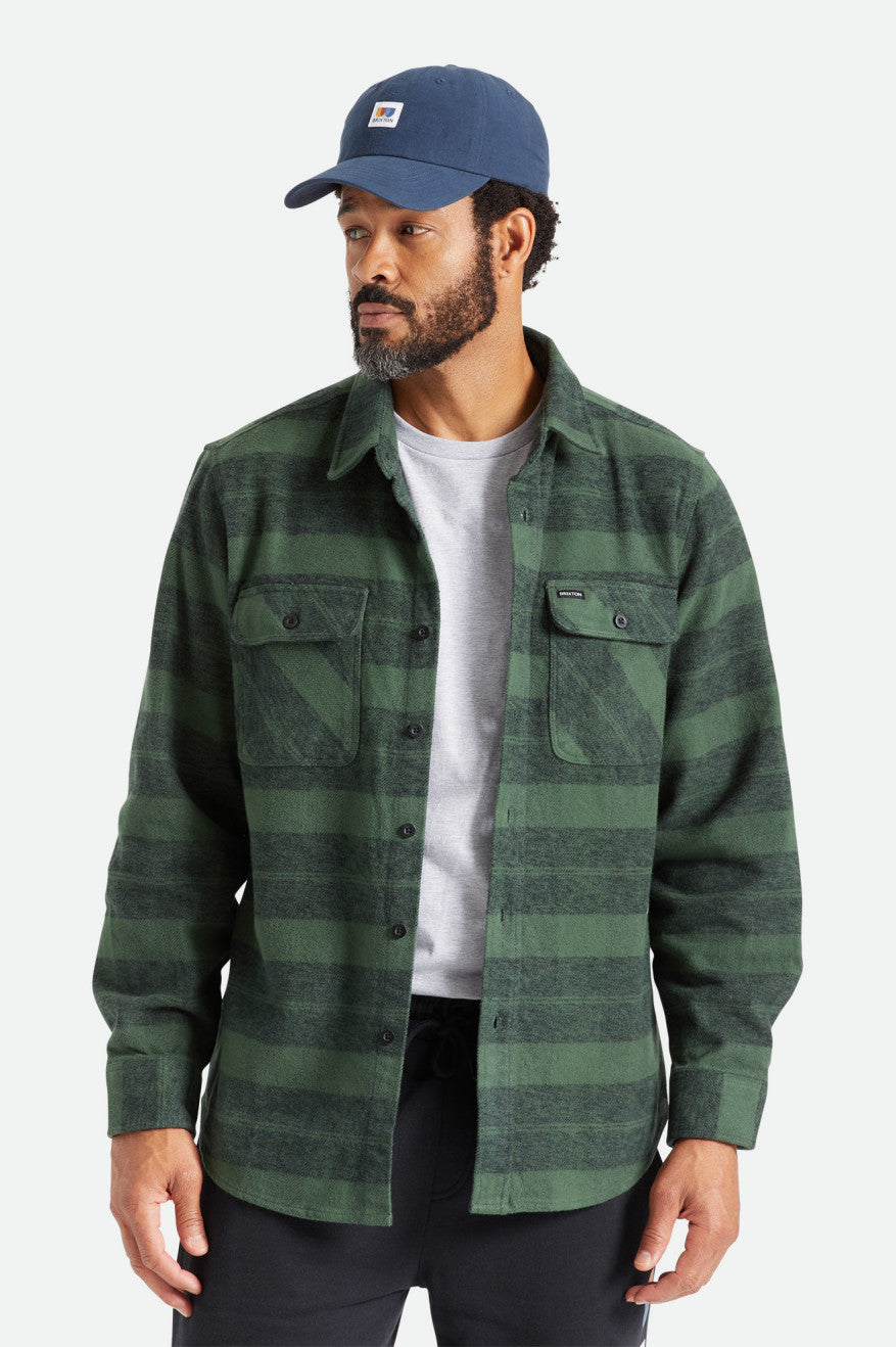 Topuri De Flanel Barbati Brixton Bowery Heavy Weight L/S Verzi | ISVNT5142