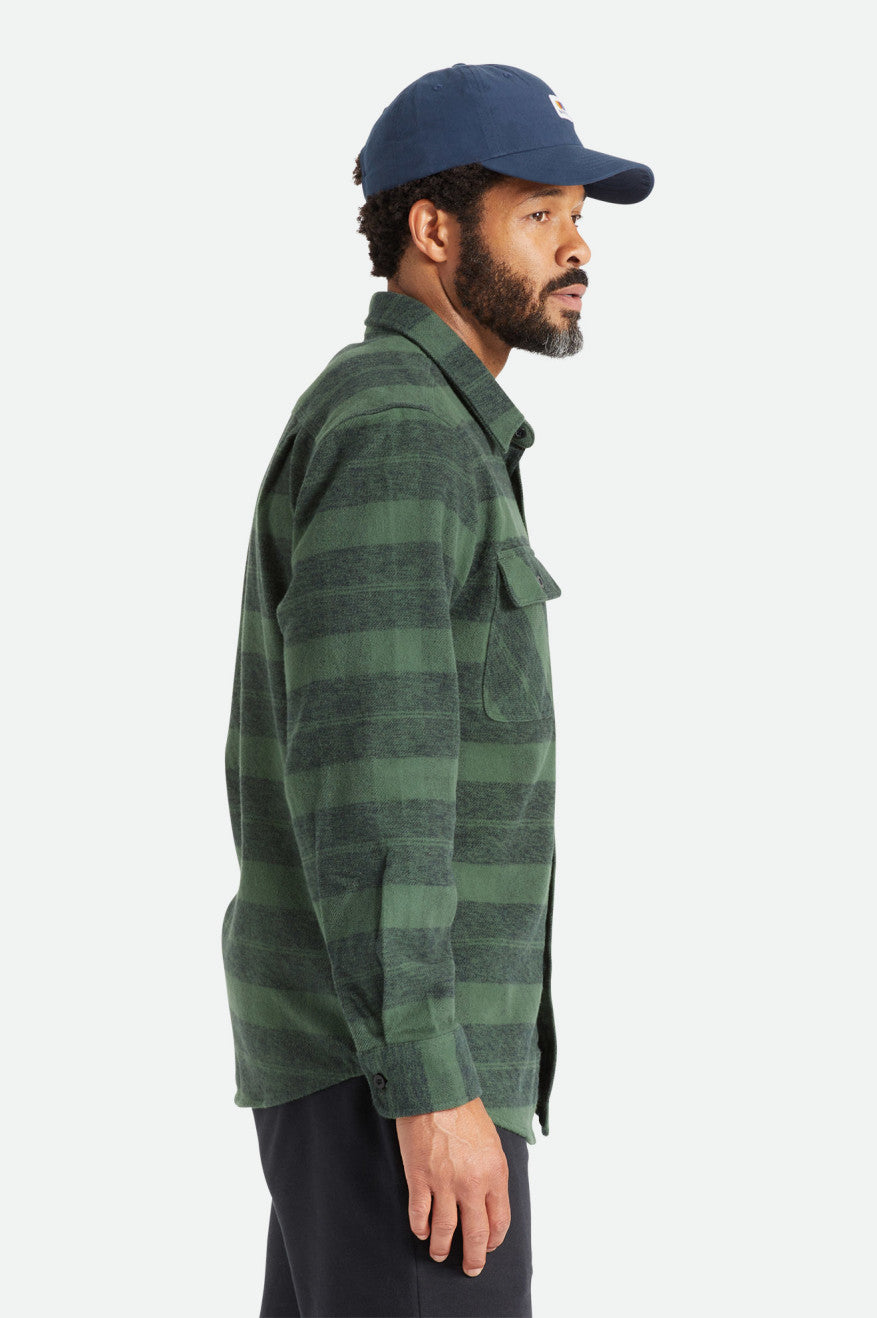 Topuri De Flanel Barbati Brixton Bowery Heavy Weight L/S Verzi | ISVNT5142