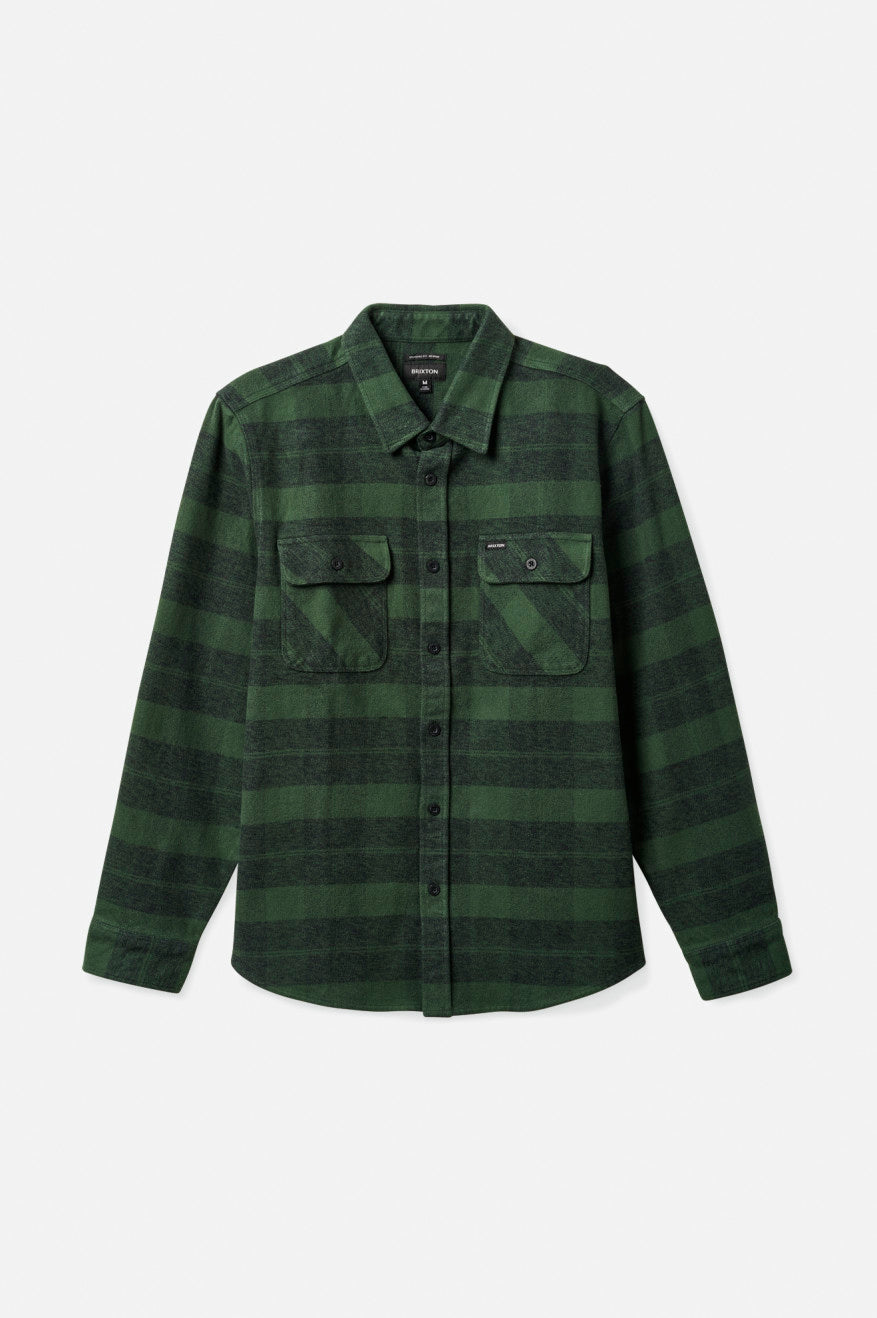 Topuri De Flanel Barbati Brixton Bowery Heavy Weight L/S Verzi | ISVNT5142